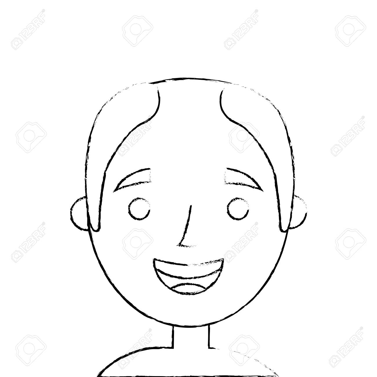 The Face Old Man Profile Avatar Of The Grandfather Sketch Vector