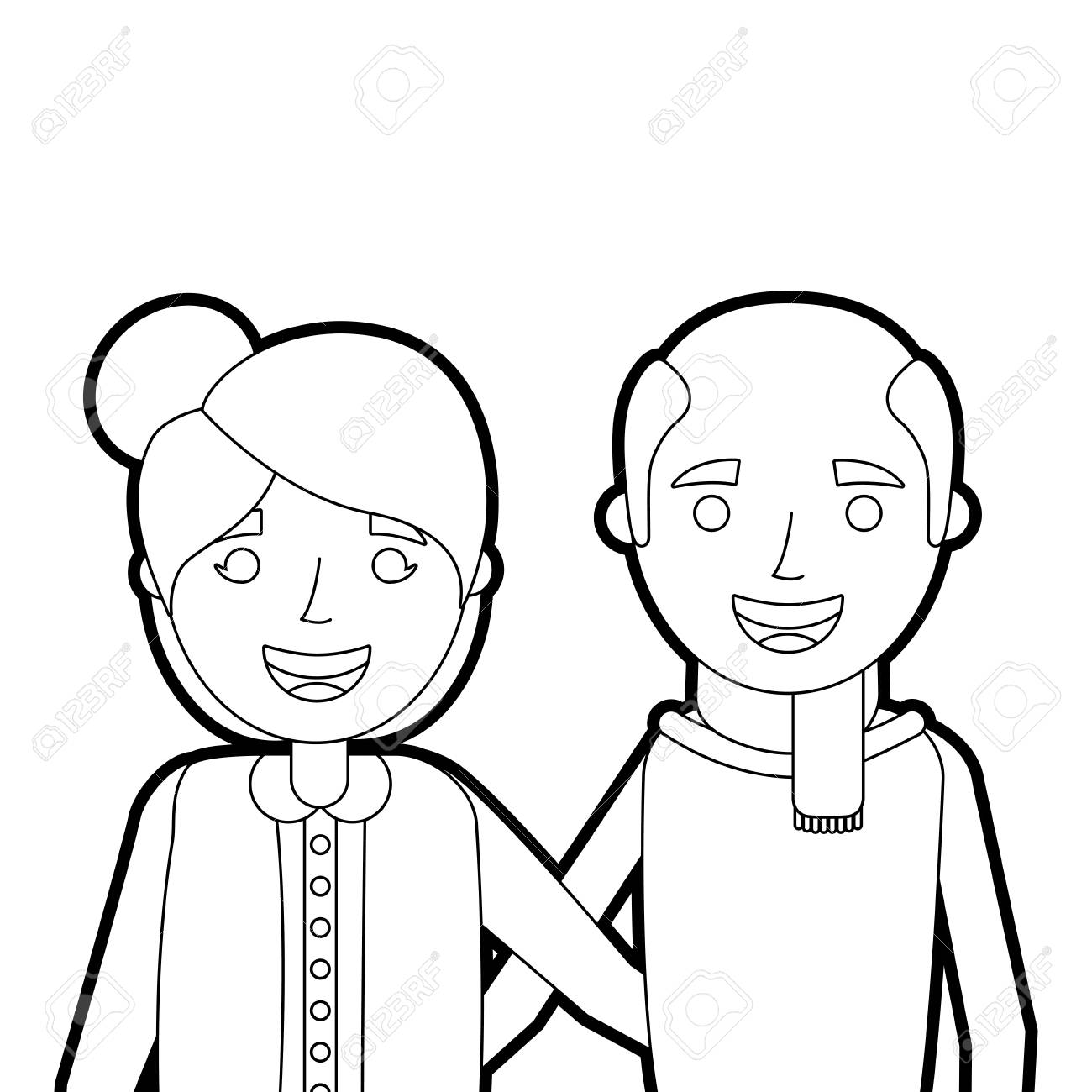 幸せな愛らしいベクトルイラストベクトルイラストの輪郭を抱きしめる高齢夫婦の肖像のイラスト素材 ベクタ Image 幸せな愛らしいベクトルイラストベクトルイラストの輪郭を抱きしめる高齢夫婦の肖像のイラスト素材 ベクタ Image