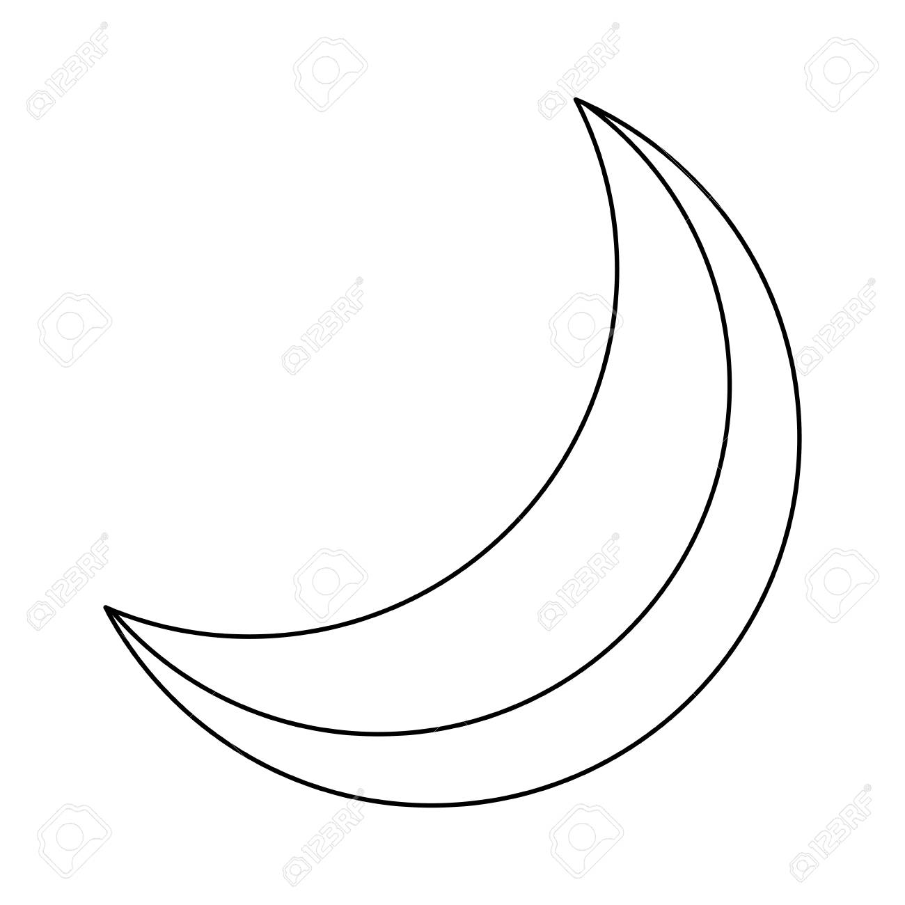 半月夜天体自然画像ベクトルイラスト のイラスト素材 ベクタ Image