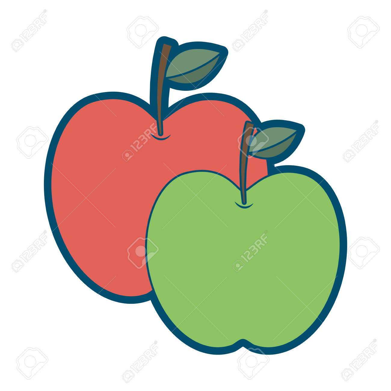 2つのリンゴ果実熱帯栄養食品健康ベクトルイラストのイラスト素材 ベクタ Image 2つのリンゴ果実熱帯栄養食品健康ベクトルイラストのイラスト素材 ベクタ Image