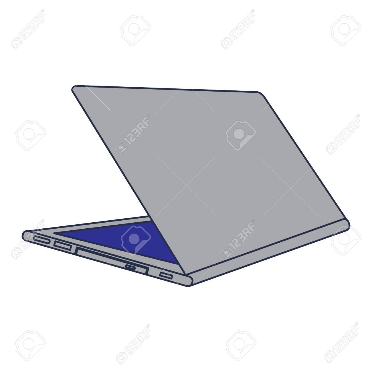 Open Laptop Back View Icon Digital Device, Vector Illustration. Royalty  Free SVG, Cliparts, Vectors, and Stock Illustration. Image 90841287.