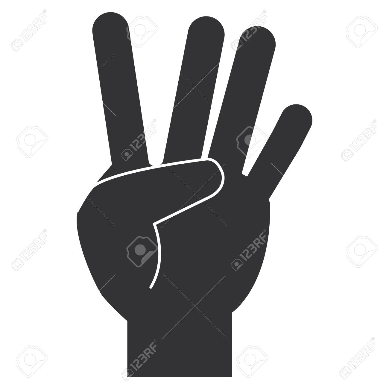 手の指ベクトル イラスト デザインの 4 カウントのイラスト素材 ベクタ Image