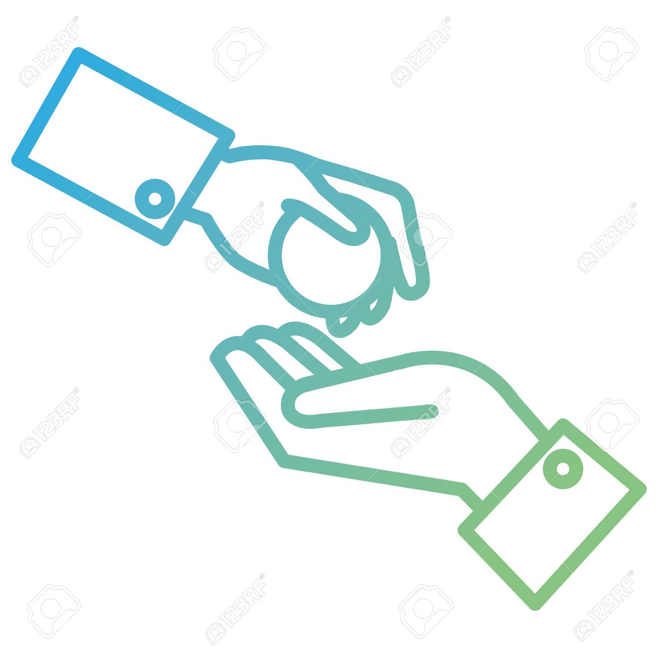 コインのお金を払って手分離アイコン ベクトル イラスト デザイン のイラスト素材 ベクタ Image