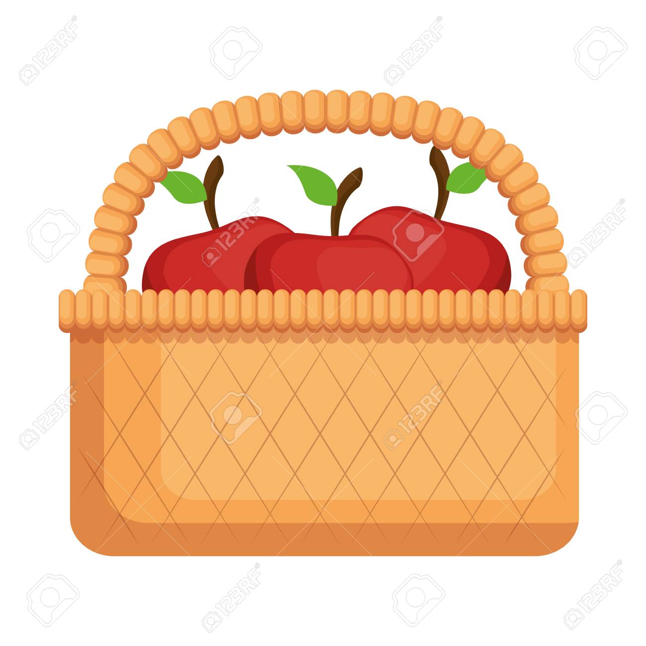 リンゴのアイコン ベクトル イラスト デザインのバスケット のイラスト素材 ベクタ Image