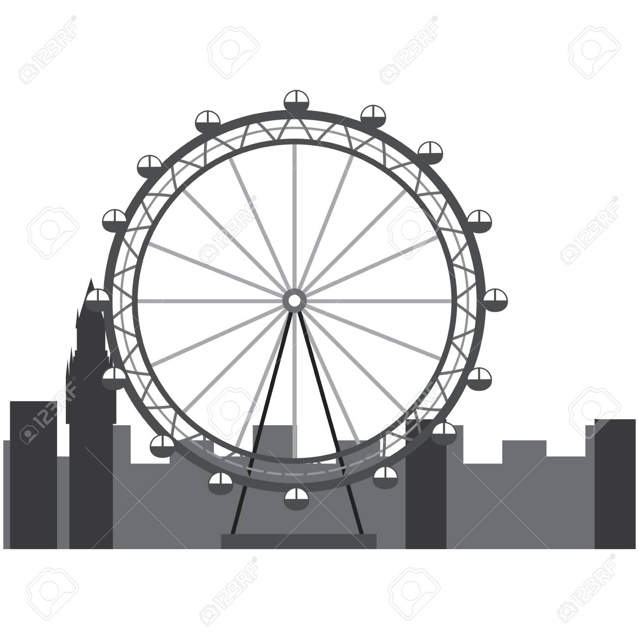 ロンドン観覧車レクリエーションランドマークと建物ベクトルイラスト のイラスト素材 ベクタ Image ロンドン観覧車レクリエーションランドマークと建物ベクトルイラスト のイラスト素材 ベクタ Image