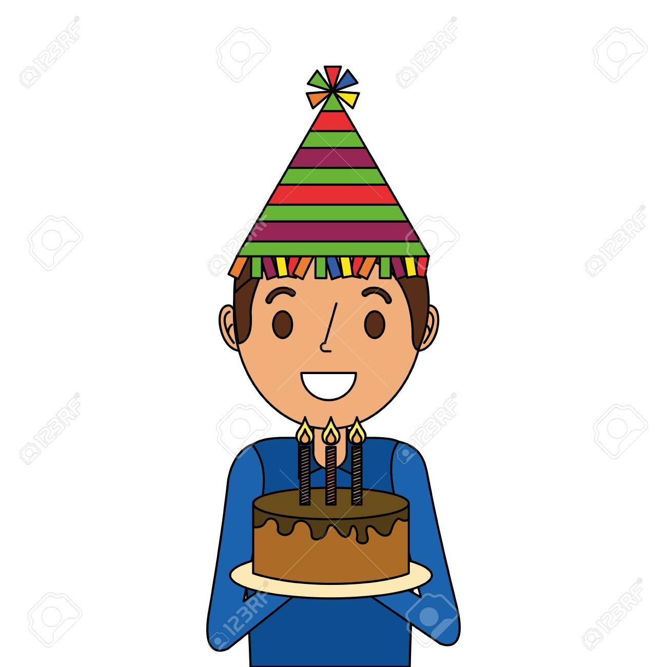 Un Homme Heureux Tenant Le Gateau D Anniversaire Portant Illustration Vectorielle De Chapeau De Fete Clip Art Libres De Droits Vecteurs Et Illustration Image Un Homme Heureux Tenant Le Gateau D Anniversaire Portant Illustration Vectorielle De Chapeau De Fete Clip Art Libres De Droits Vecteurs Et Illustration Image