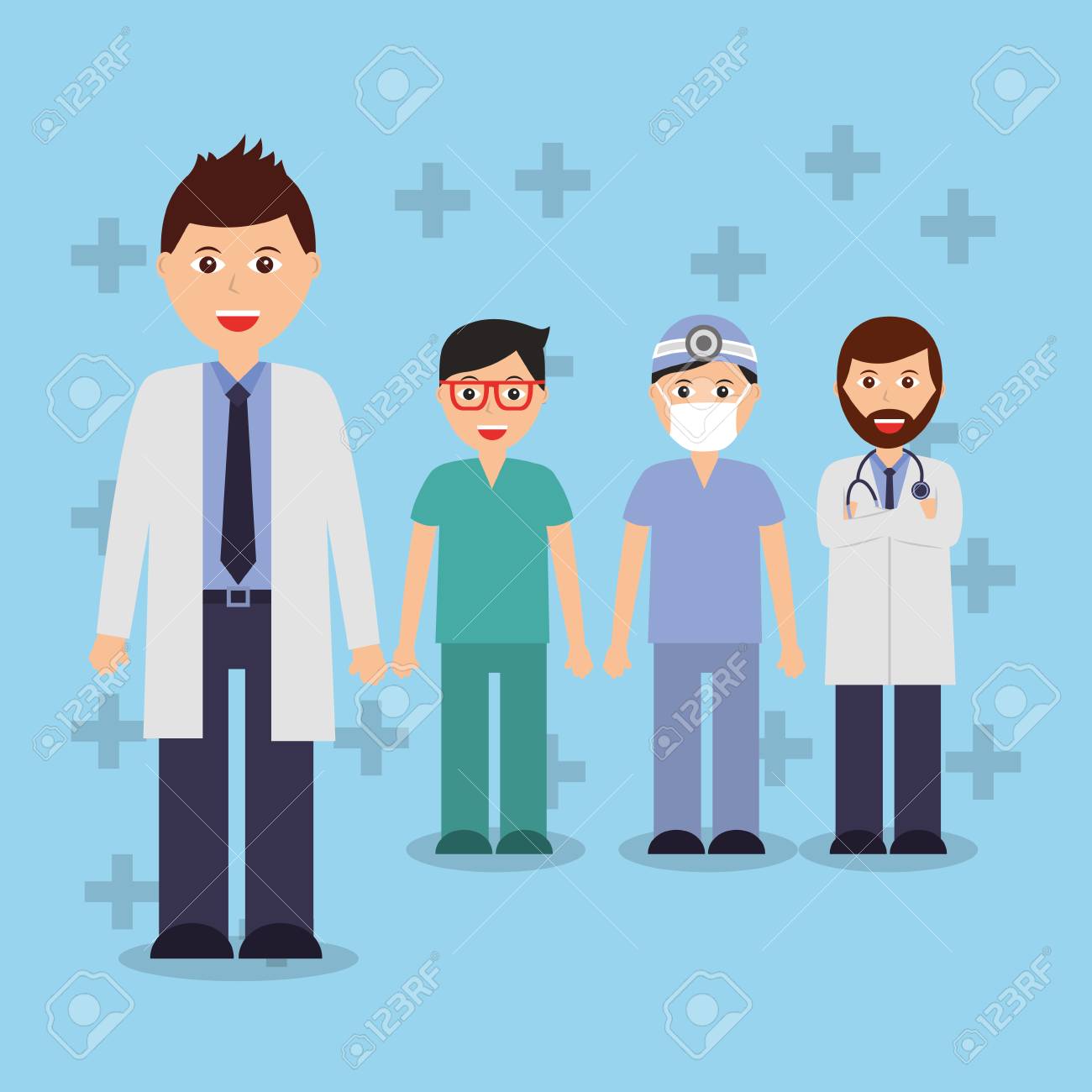 医師スタッフ病院専門人ベクトルイラストのイラスト素材 ベクタ Image