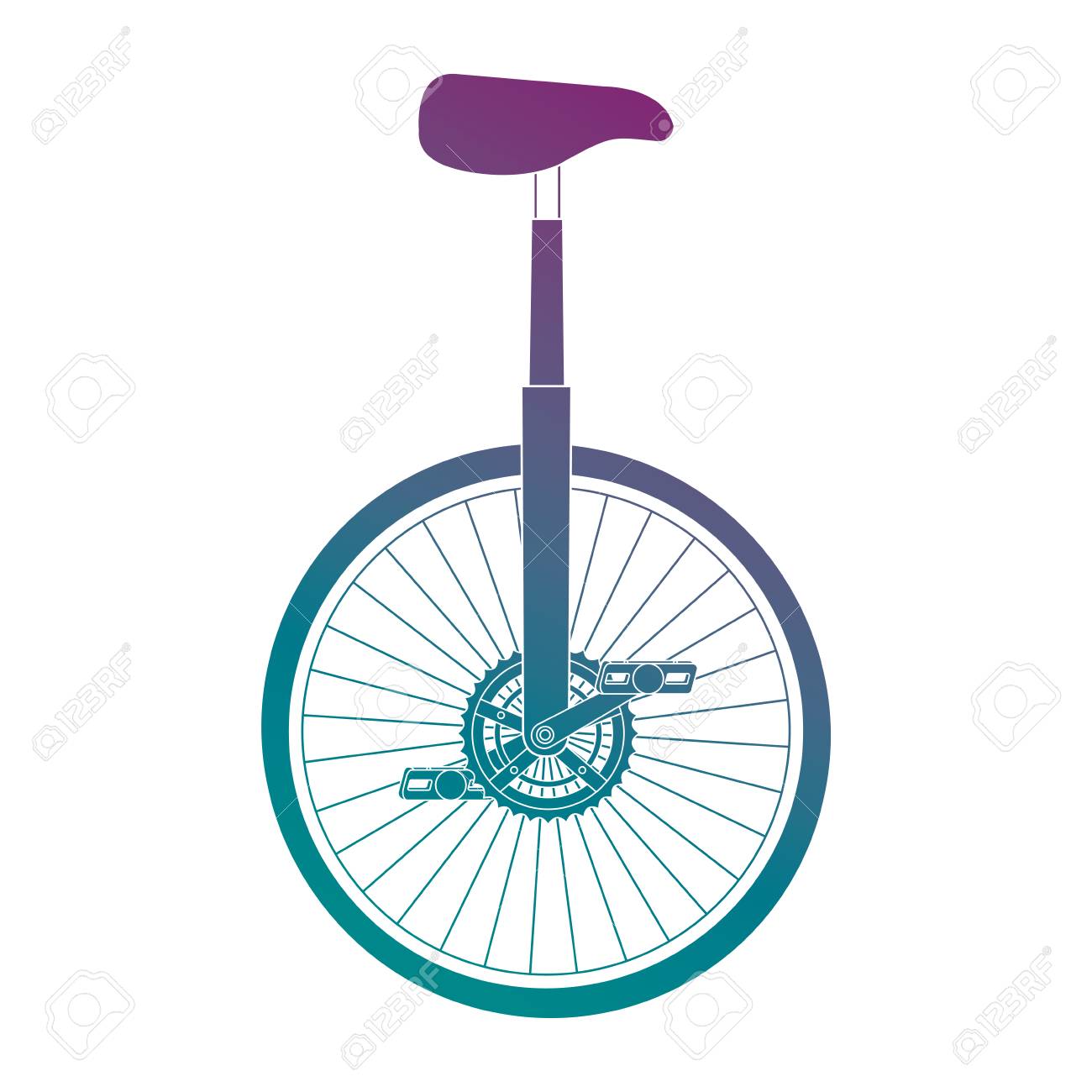 一輪車レース分離アイコンベクトルイラストデザイン のイラスト素材 ベクタ Image