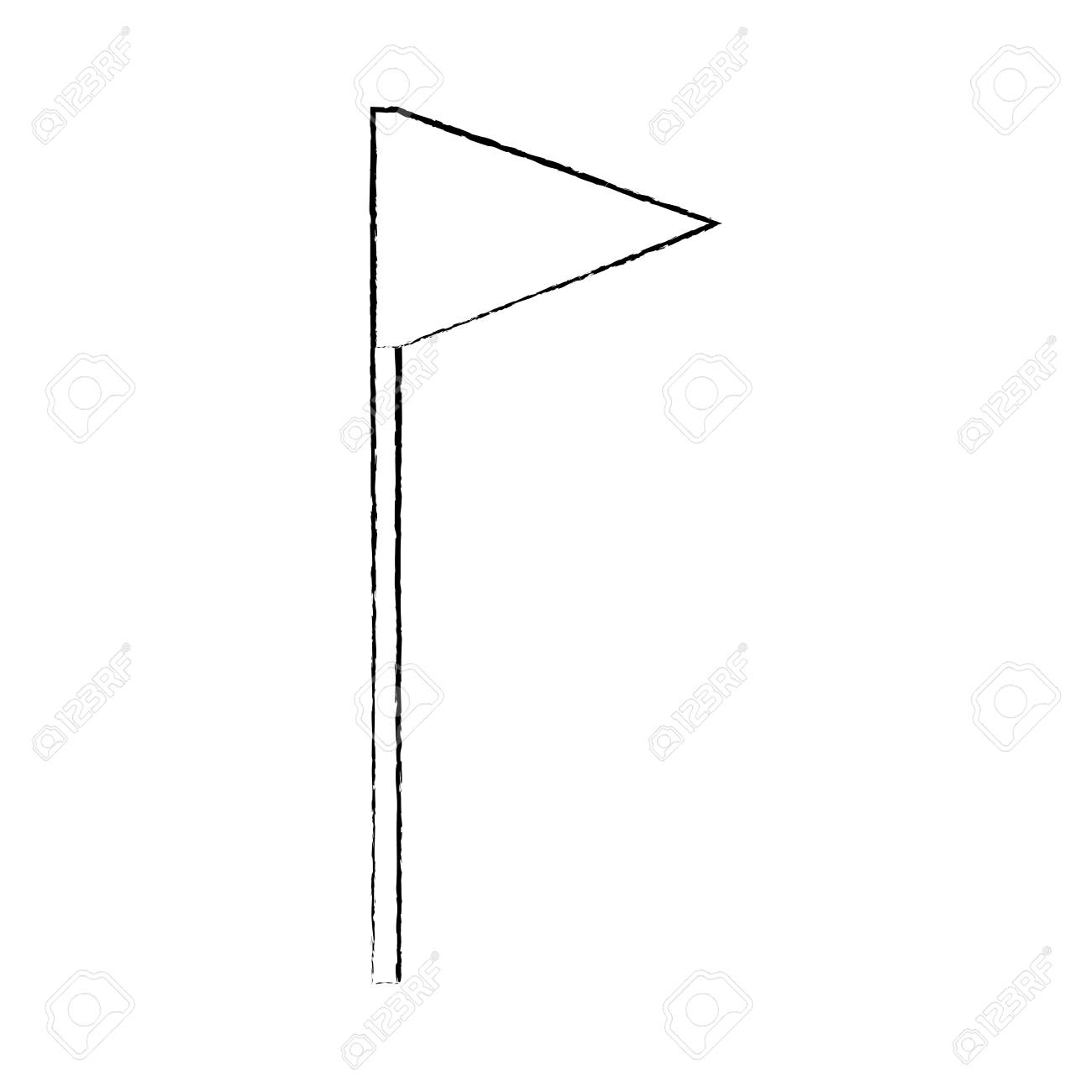 フラグ三角形アイコン画像ベクトルイラストデザイン黒スケッチ線のイラスト素材 ベクタ Image