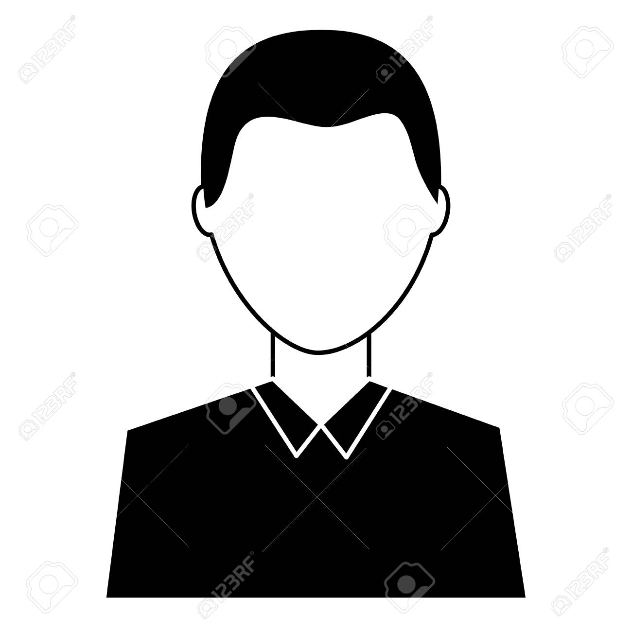 男アバターキャラクター男性顔肖像漫画ベクトルイラストピクトグラム画像のイラスト素材 ベクタ Image