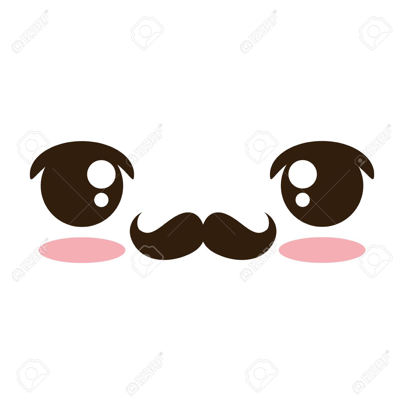 face with mustache emoji character vector illustration design