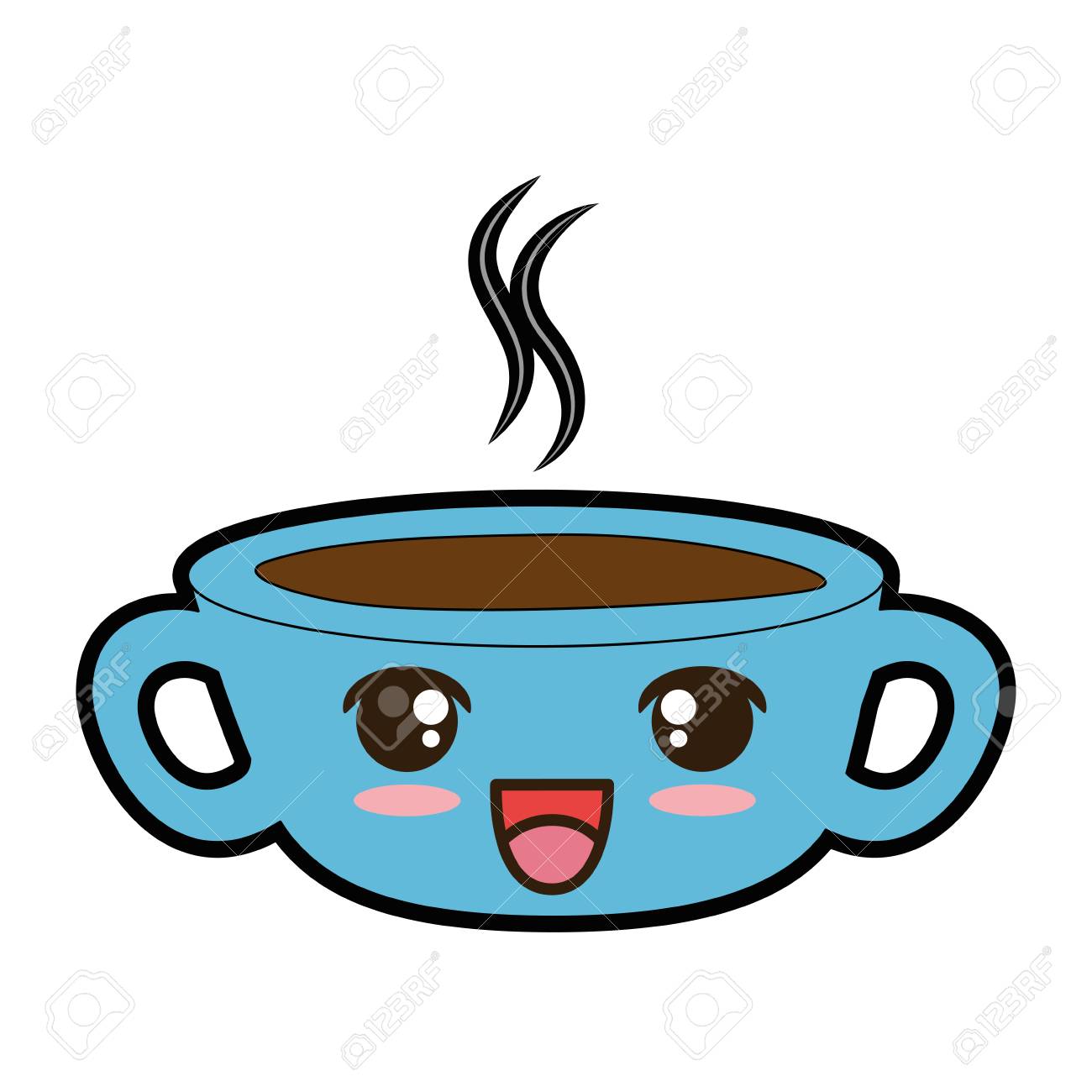 Delicious Coffee Cup Cute Character Illustration Design Stock Vector Delicious Coffee Cup Cute Character Illustration Design Stock Vector