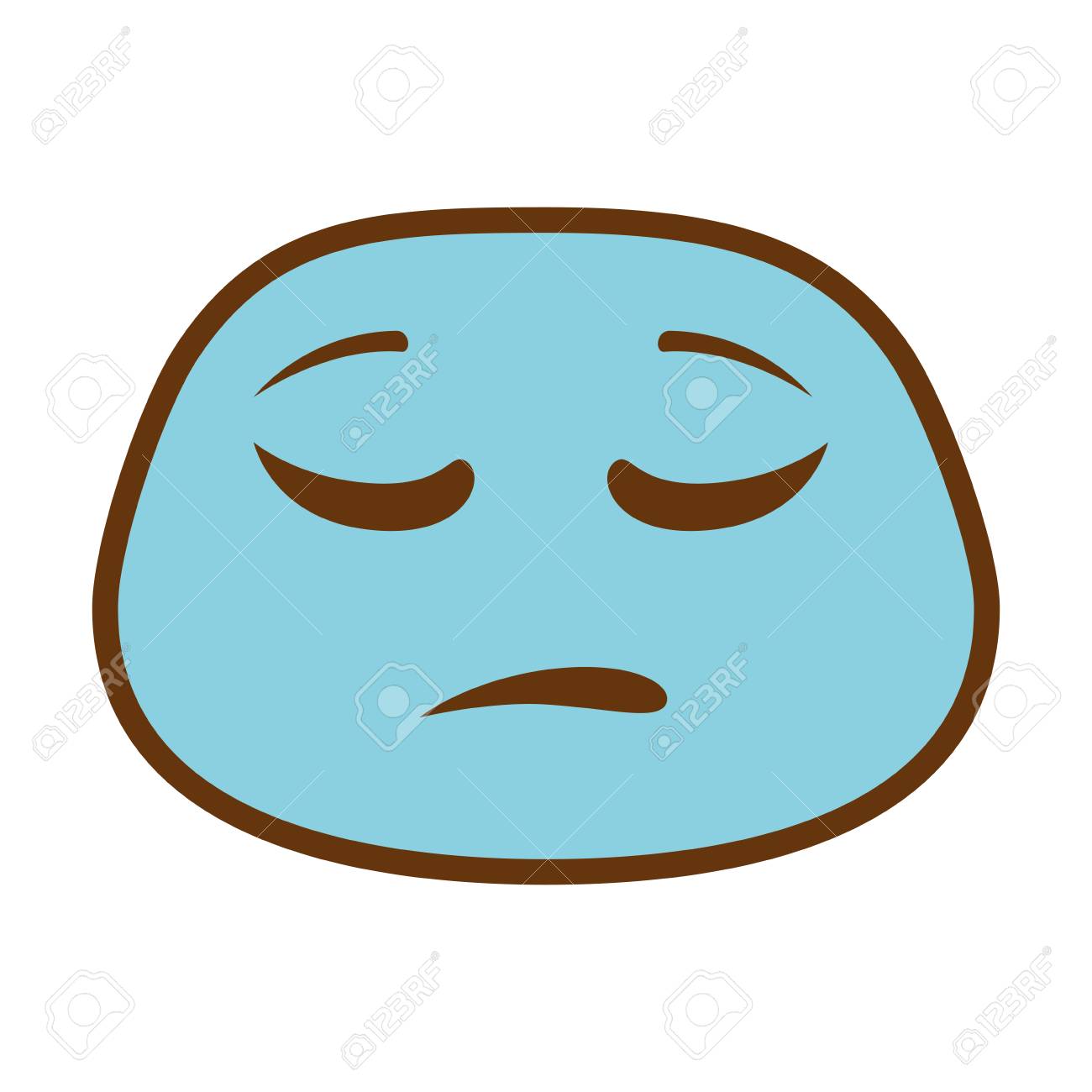 sad face emoji character vector illustration design royalty free
