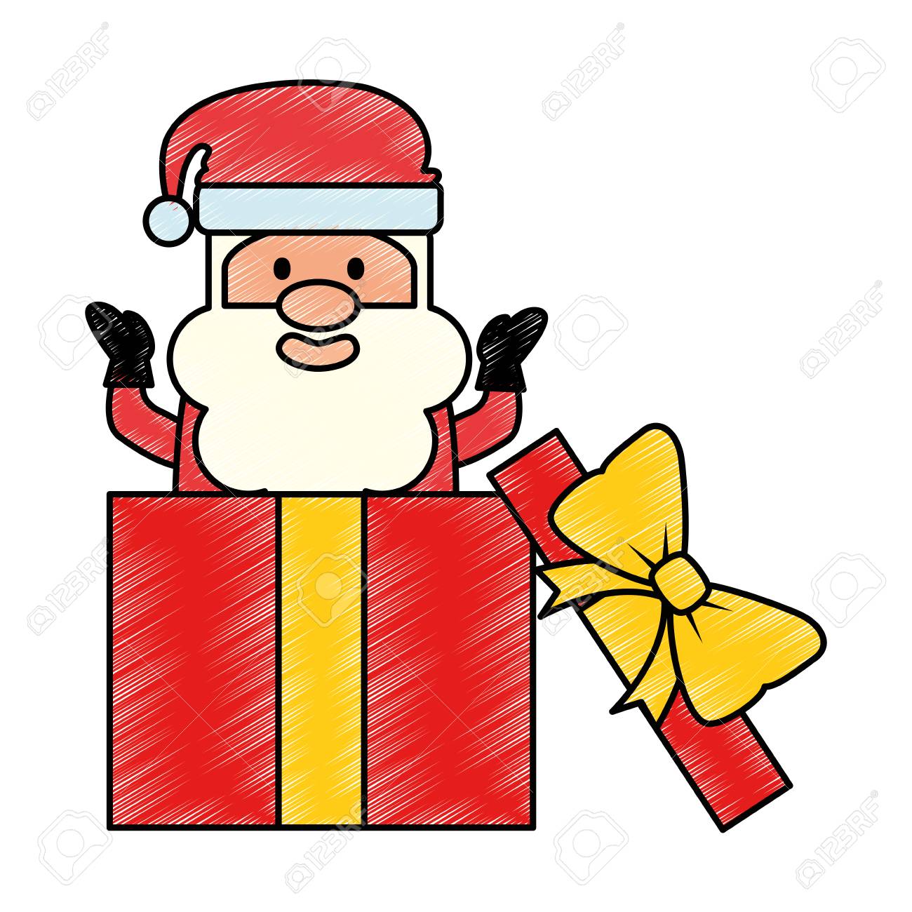 ギフトプレゼントベクトルイラストデザインのかわいいサンタクロースのイラスト素材 ベクタ Image