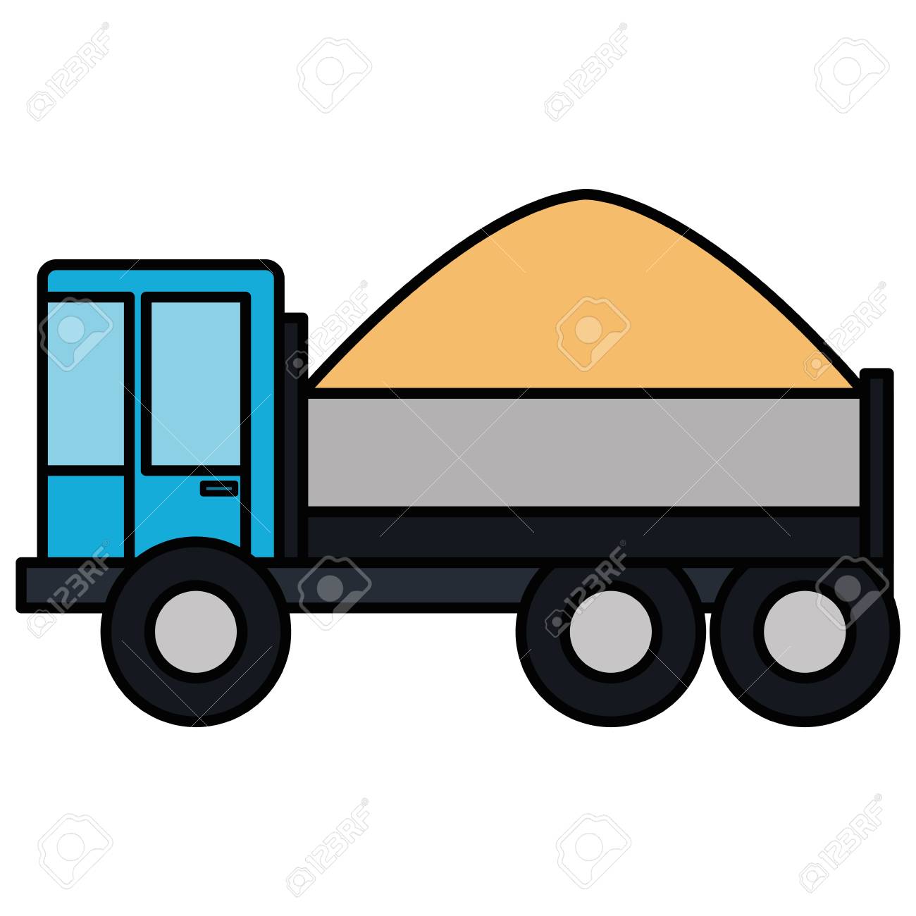 コンクリートベクトルイラストデザインのトラックダンプ の写真素材 画像素材 Image