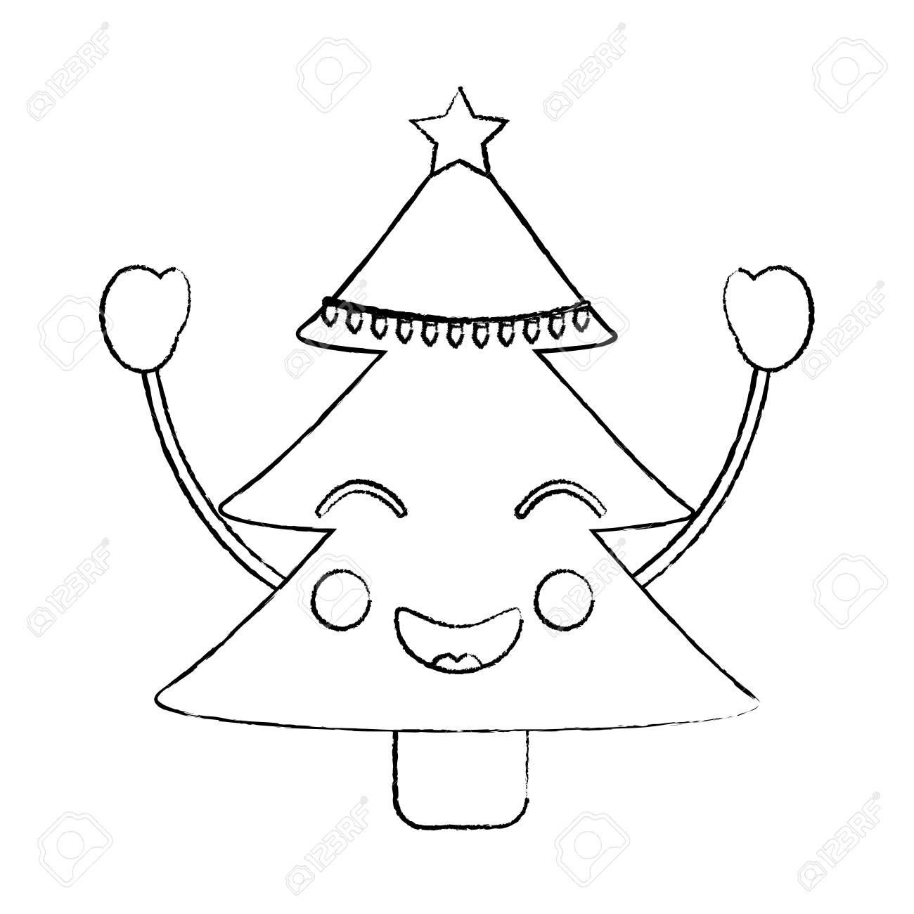 A Christmas Tree Happy Emoji Icon Image Vector Illustration Design Royalty Free Cliparts Vectors And Stock Illustration Image 92472315