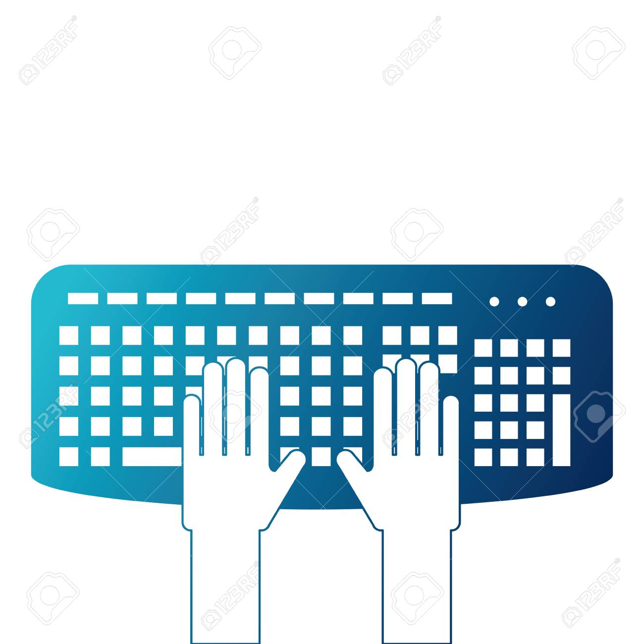 キーボードアイコンベクトルイラストデザインを持つユーザーのイラスト素材 ベクタ Image