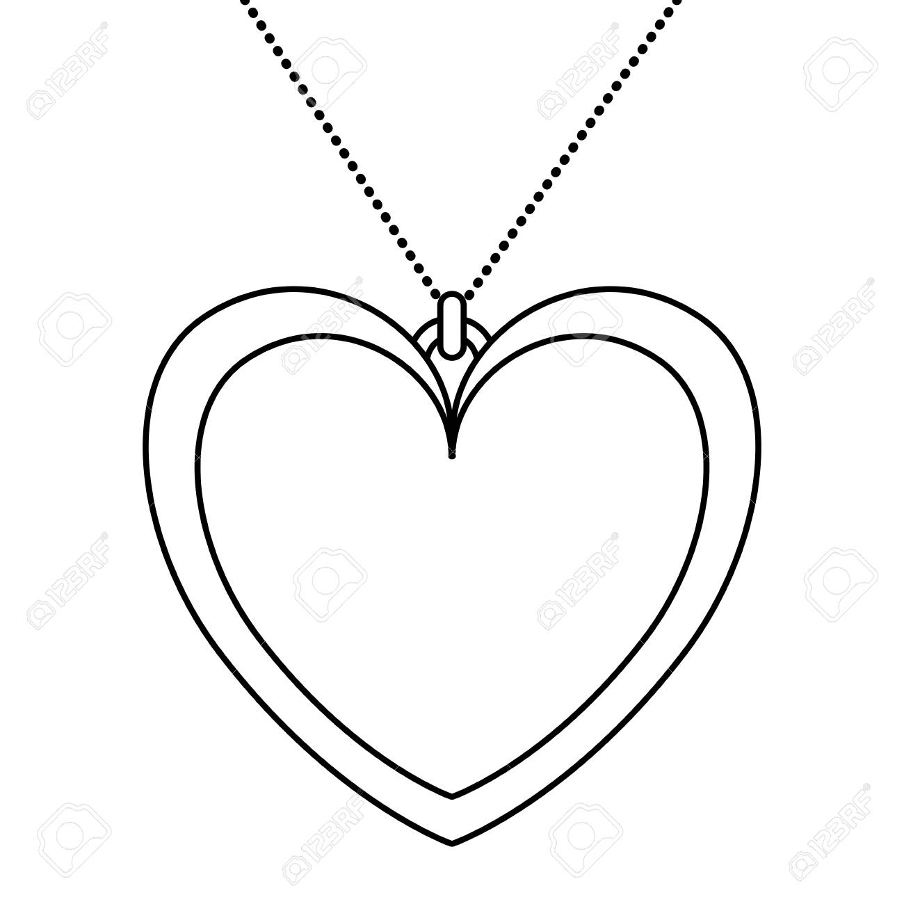 ネックレスハート隔離アイコンベクトルイラストデザインのイラスト素材 ベクタ Image 93148686