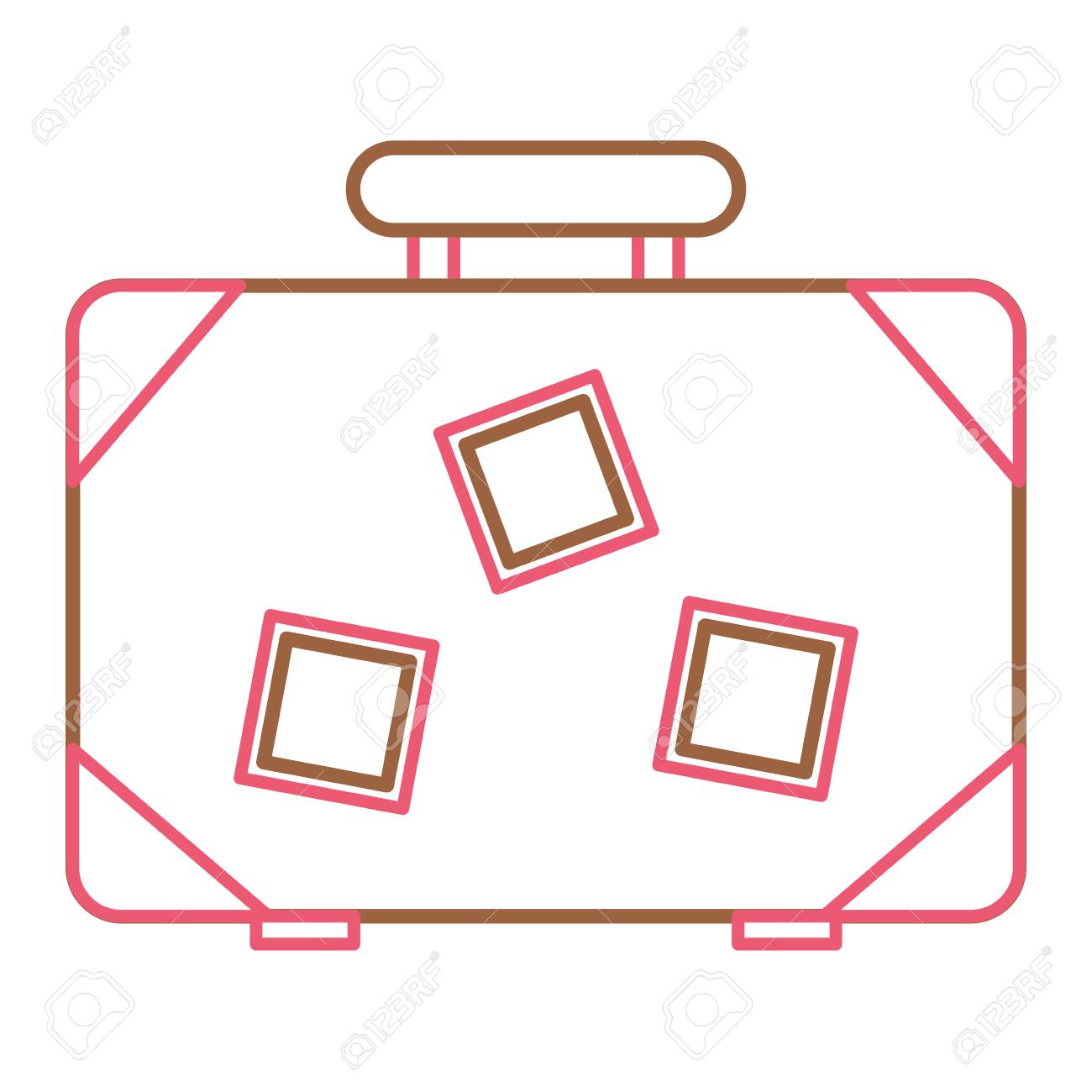 ステッカーとハンドルベクトルイラスト付きスーツケース旅行荷物 のイラスト素材 ベクタ Image ステッカーとハンドルベクトルイラスト付きスーツケース旅行荷物 のイラスト素材 ベクタ Image