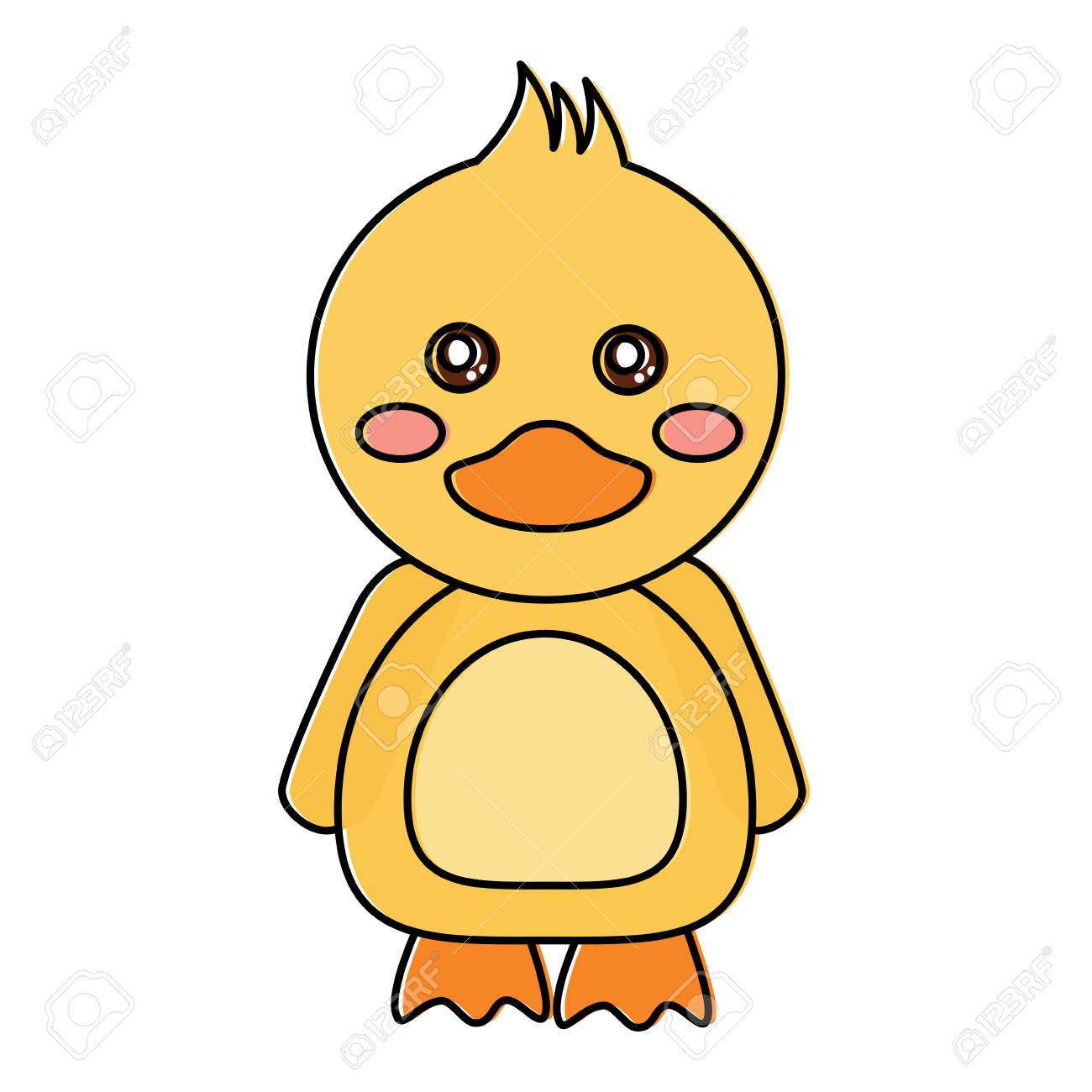 Pato Animal Bonito Em Pe Cartoon Ilustracao Vetorial De Animais Selvagens Ilustraciones Vectoriales Clip Art Vectorizado Libre De Derechos Image 93439297