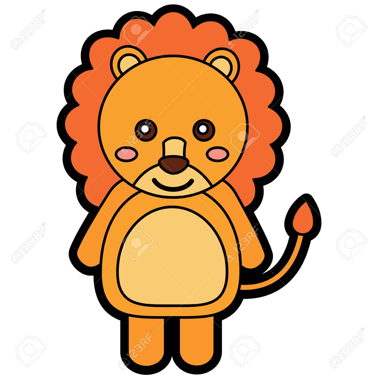 ライオンかわいい動物のアイコン画像 ベクトルイラストデザイン のイラスト素材 ベクタ Image