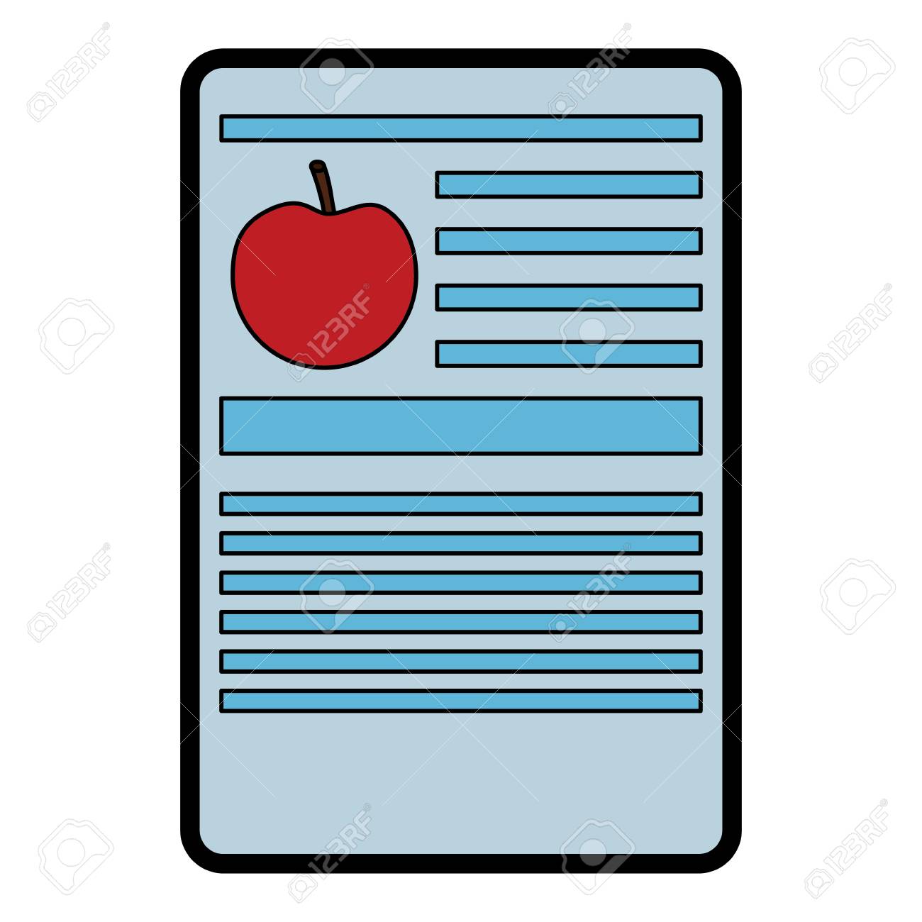 apple nutrition facts label template vector illustration royalty