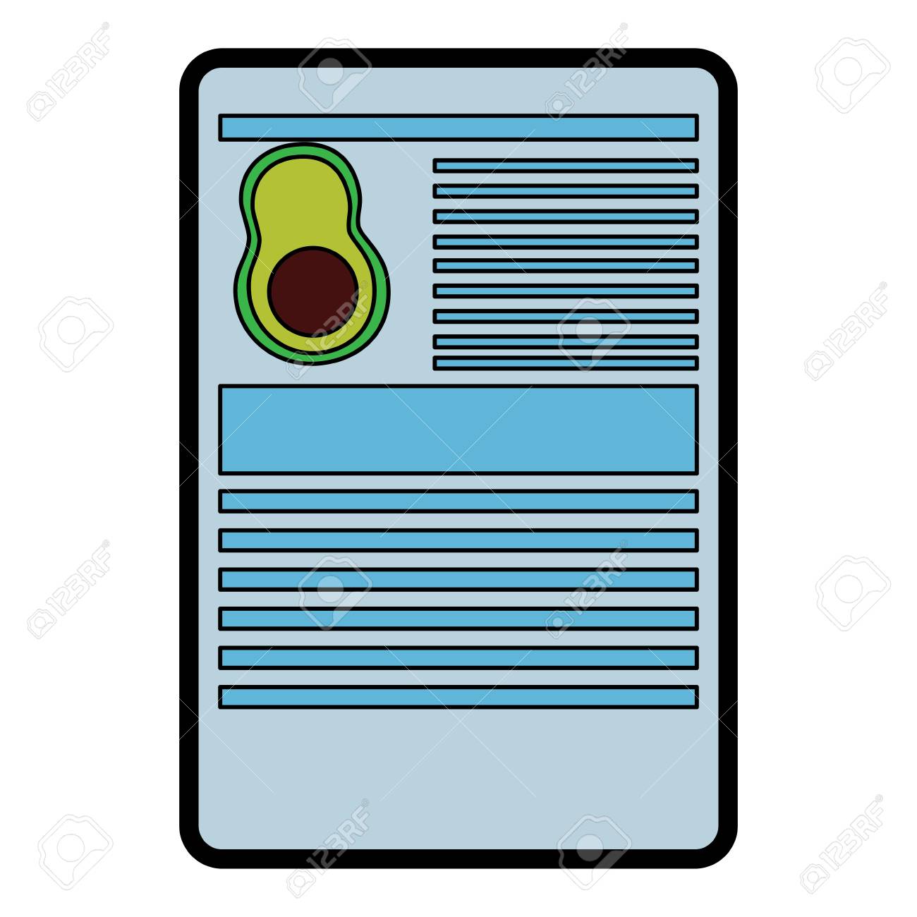 avocado nutrition facts label template vector illustration royalty