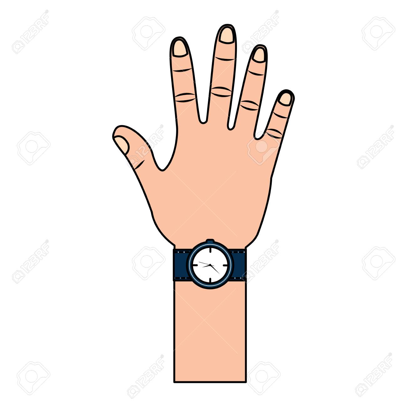 開いた手のひらカウント指数5ベクトルイラスト のイラスト素材 ベクタ Image