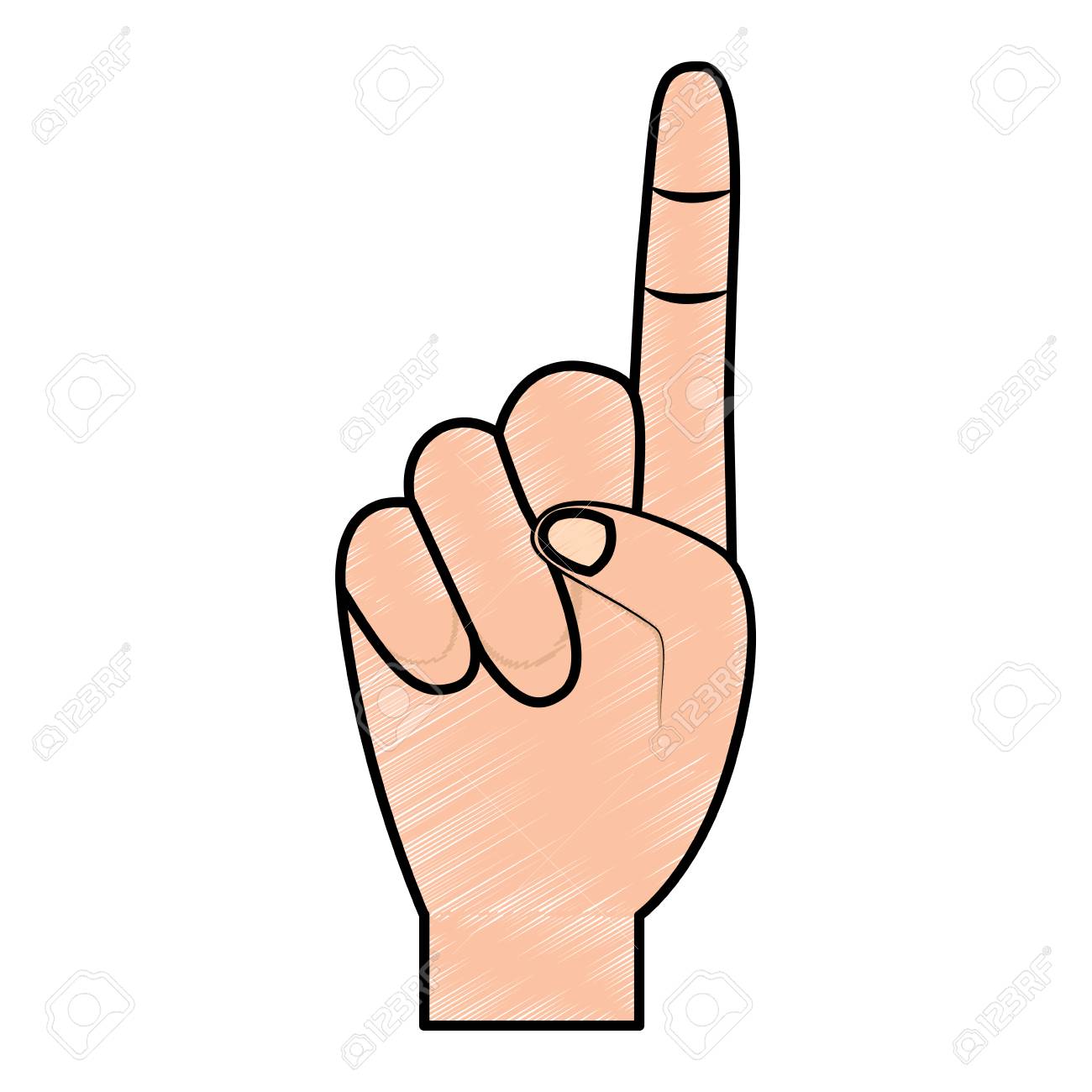 One Finger Up Hand Gesture Icon Image Vector Illustration Design