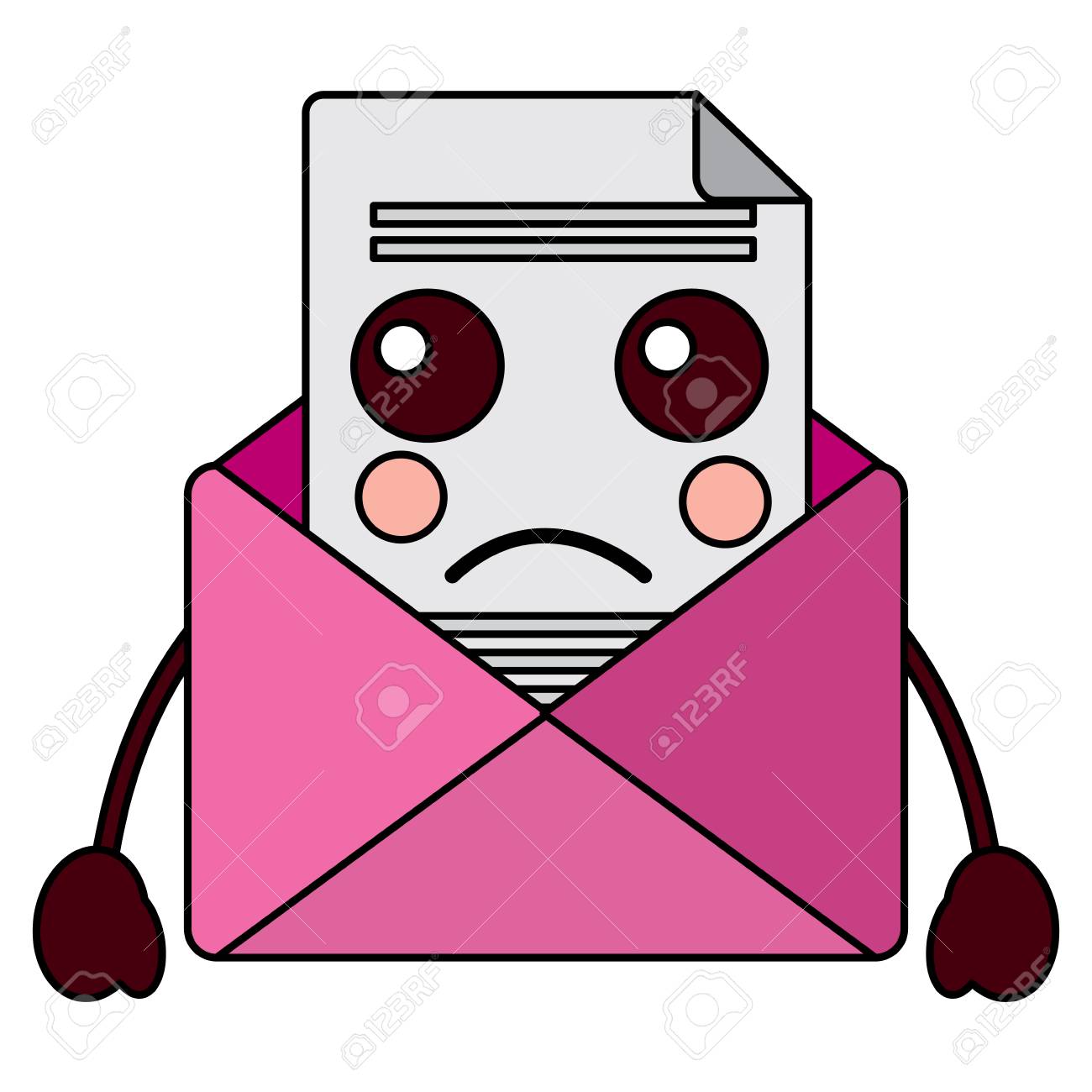 かわいいメール封筒メッセージ漫画ベクトルイラスト のイラスト素材 ベクタ Image