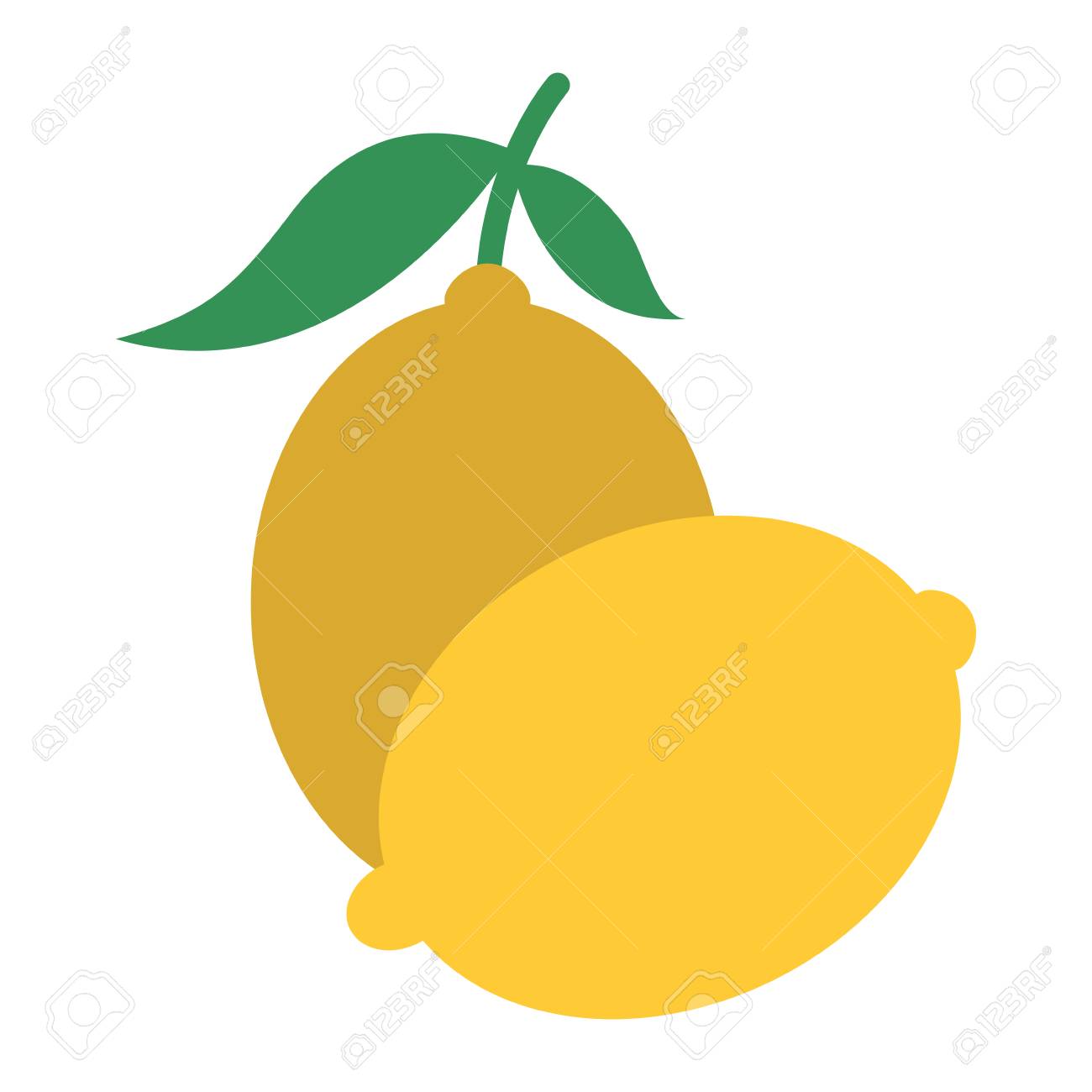 2つのフルーツシトラスレモンジュースアイコンベクトルイラスト のイラスト素材 ベクタ Image