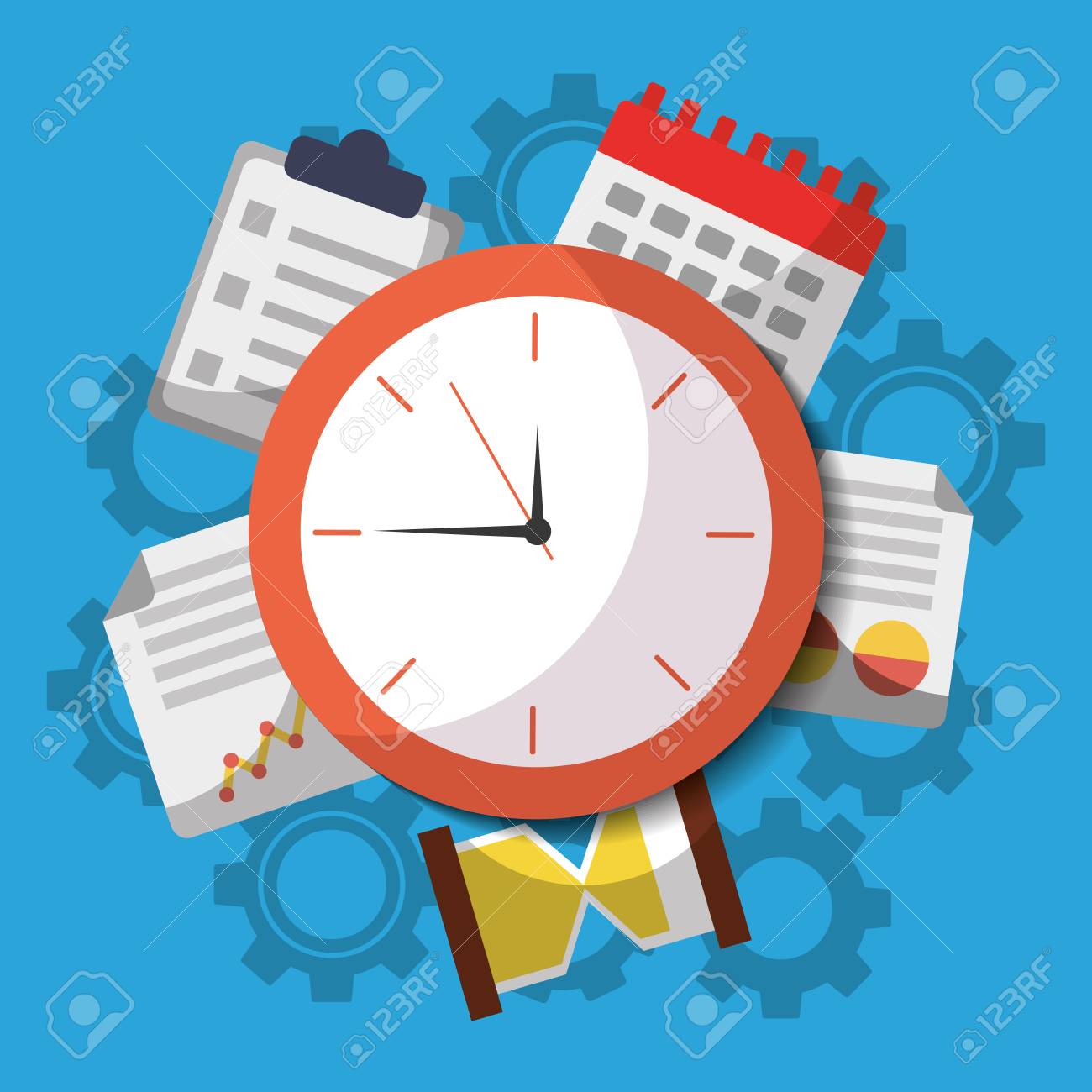 Time Clock Business Work Calendar Icons Vector Illustration Royalty Free  SVG, Cliparts, Vectors, and Stock Illustration. Image 93606512., image size:1300x1300