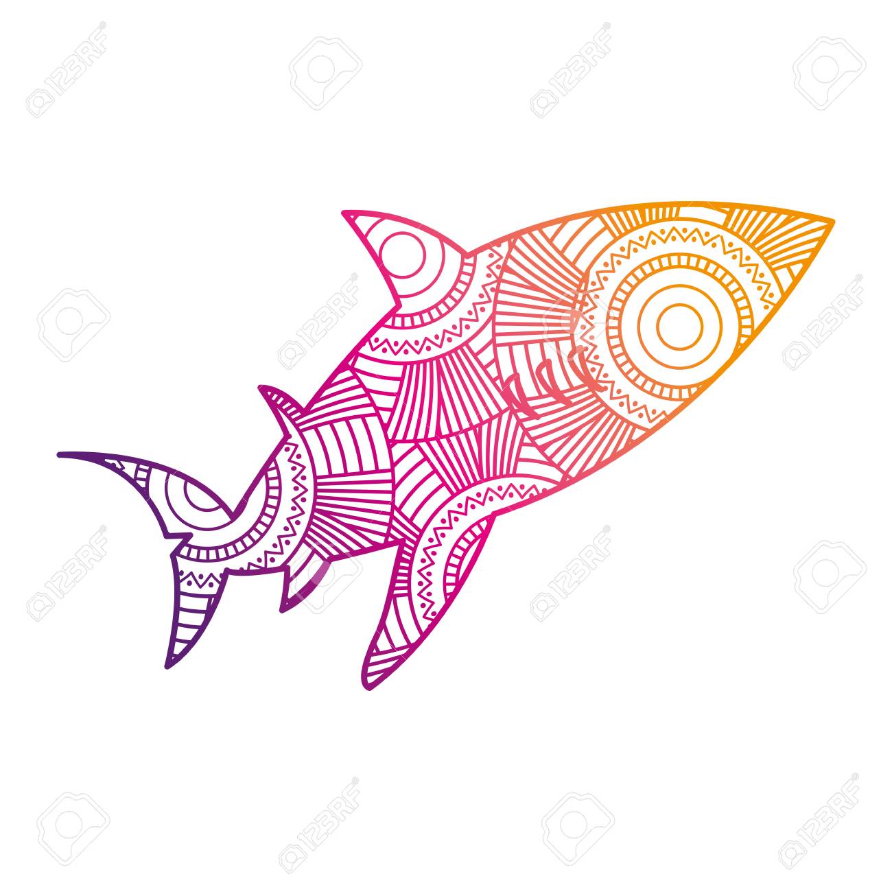 funky fish color pages elaboration pink coloring sheet