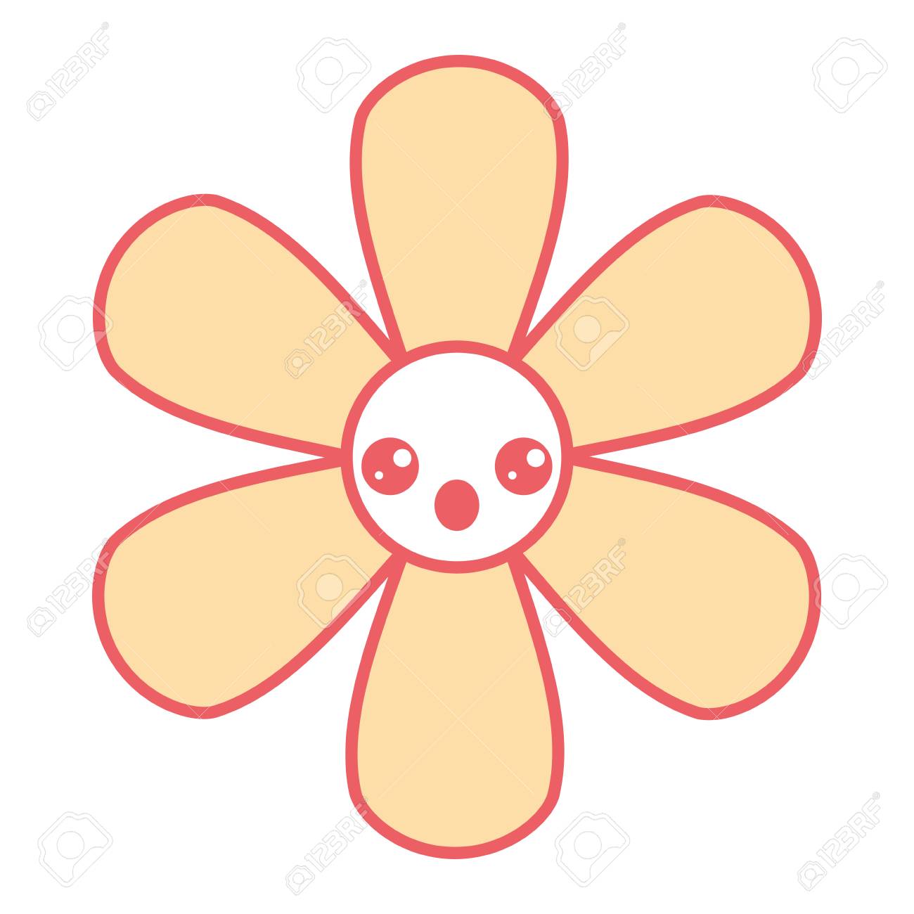 かわいい花の驚き可愛い漫画ベクトルイラスト のイラスト素材 ベクタ Image かわいい花の驚き可愛い漫画ベクトルイラスト のイラスト素材 ベクタ Image