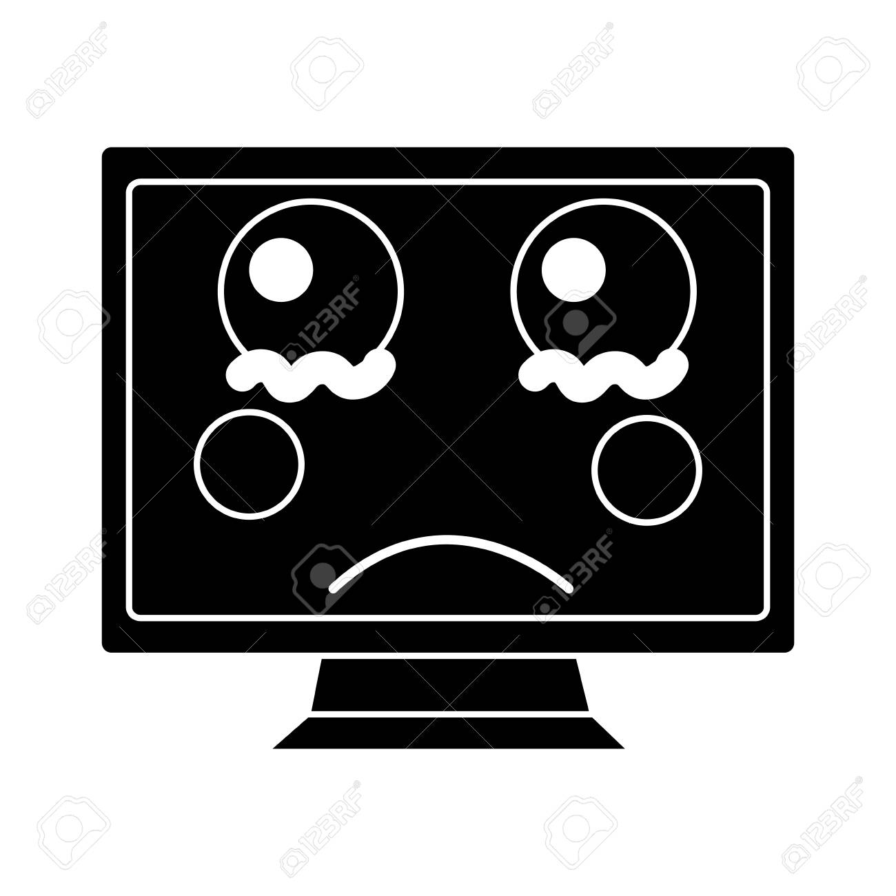 かわいい面白い画面モニターベクトルイラストピクトグラムデッシングのイラスト素材 ベクタ Image