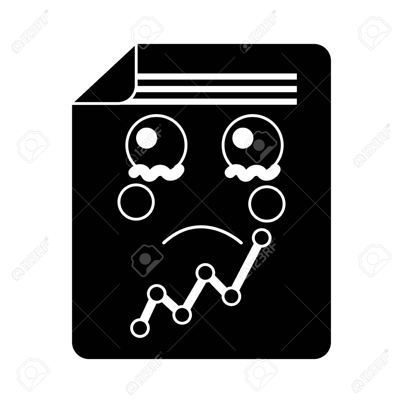 グラフチャート可愛いアイコン画像ベクトルイラストデザイン 白黒のイラスト素材 ベクタ Image