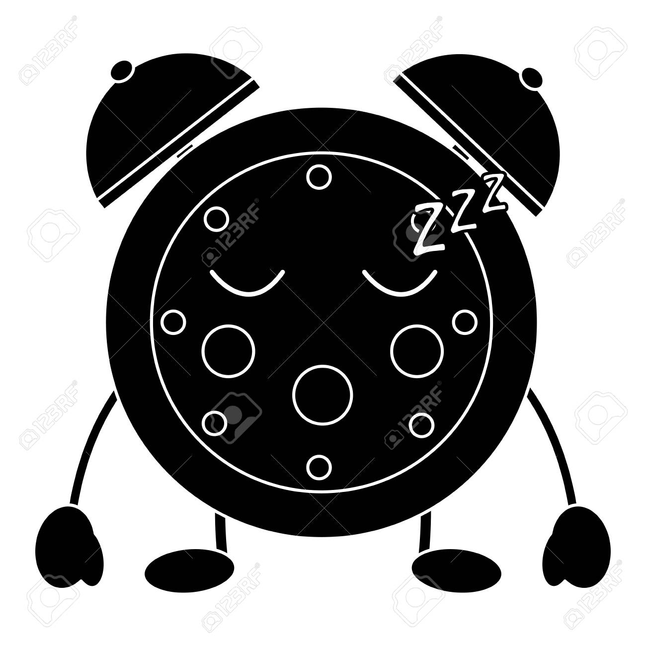 漫画睡眠時計目覚まし文字ベクトルイラスト 黒と白の画像のイラスト素材 ベクタ Image 漫画睡眠時計目覚まし文字ベクトルイラスト 黒と白の画像のイラスト素材 ベクタ Image