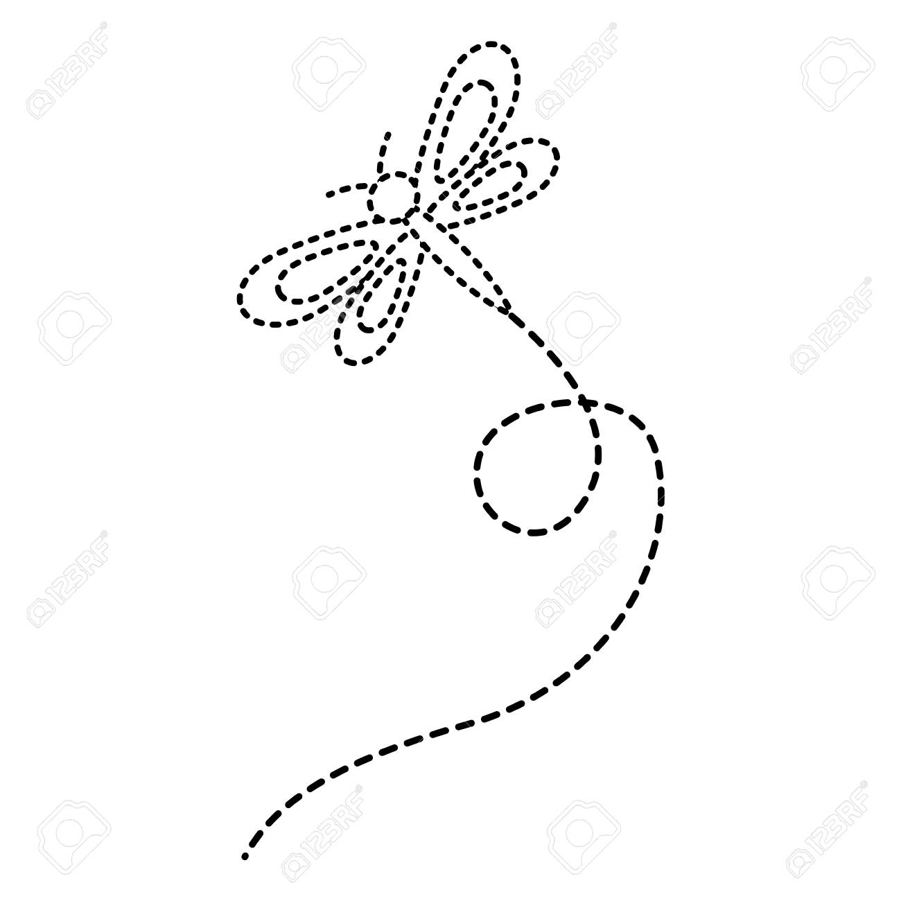 かわいい飛ぶトンボ自然な動物ベクトルイラストステッカーデザインのイラスト素材 ベクタ Image