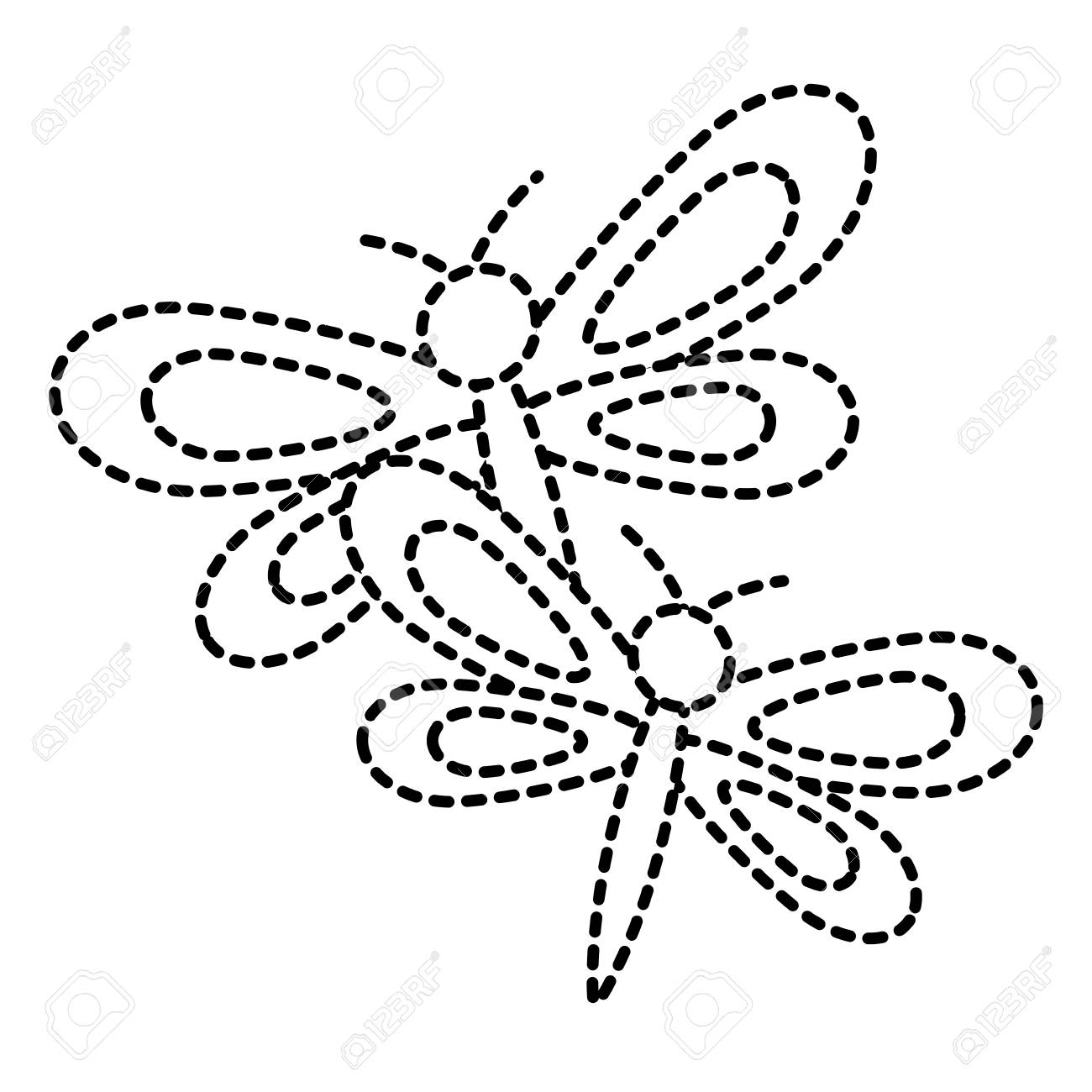 2匹のトンボかわいい動物漫画ベクトルイラストステッカーデザインのイラスト素材 ベクタ Image 94420711