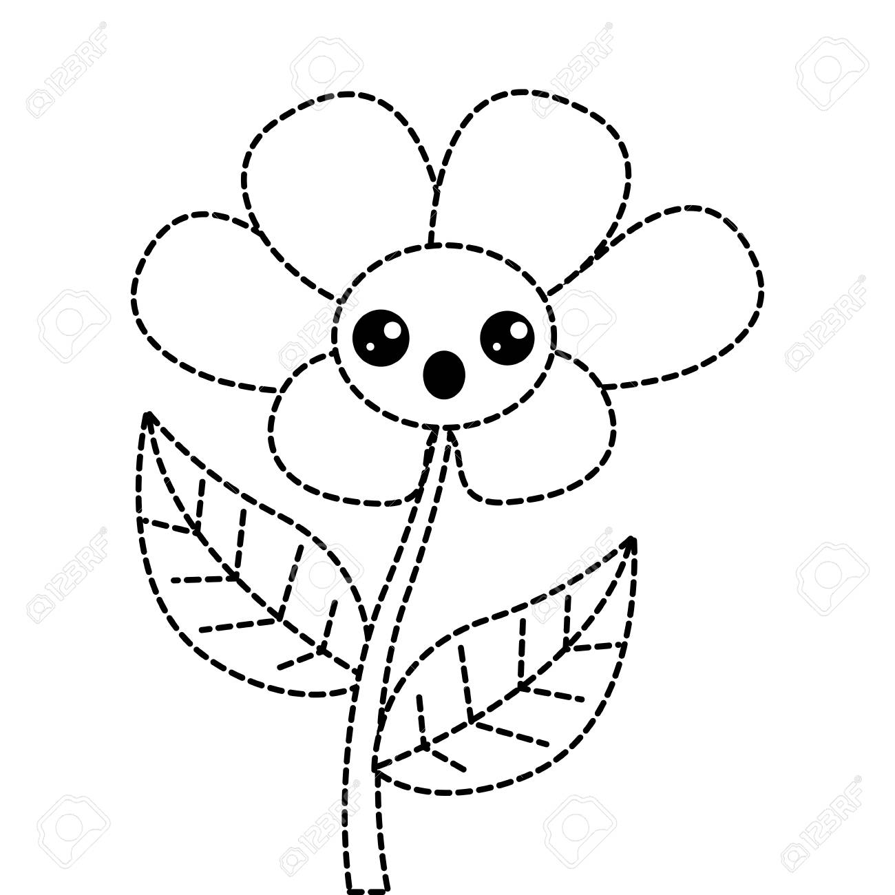 可愛いかわいい花飾り漫画ベクトルイラストのイラスト素材 ベクタ Image 94494047