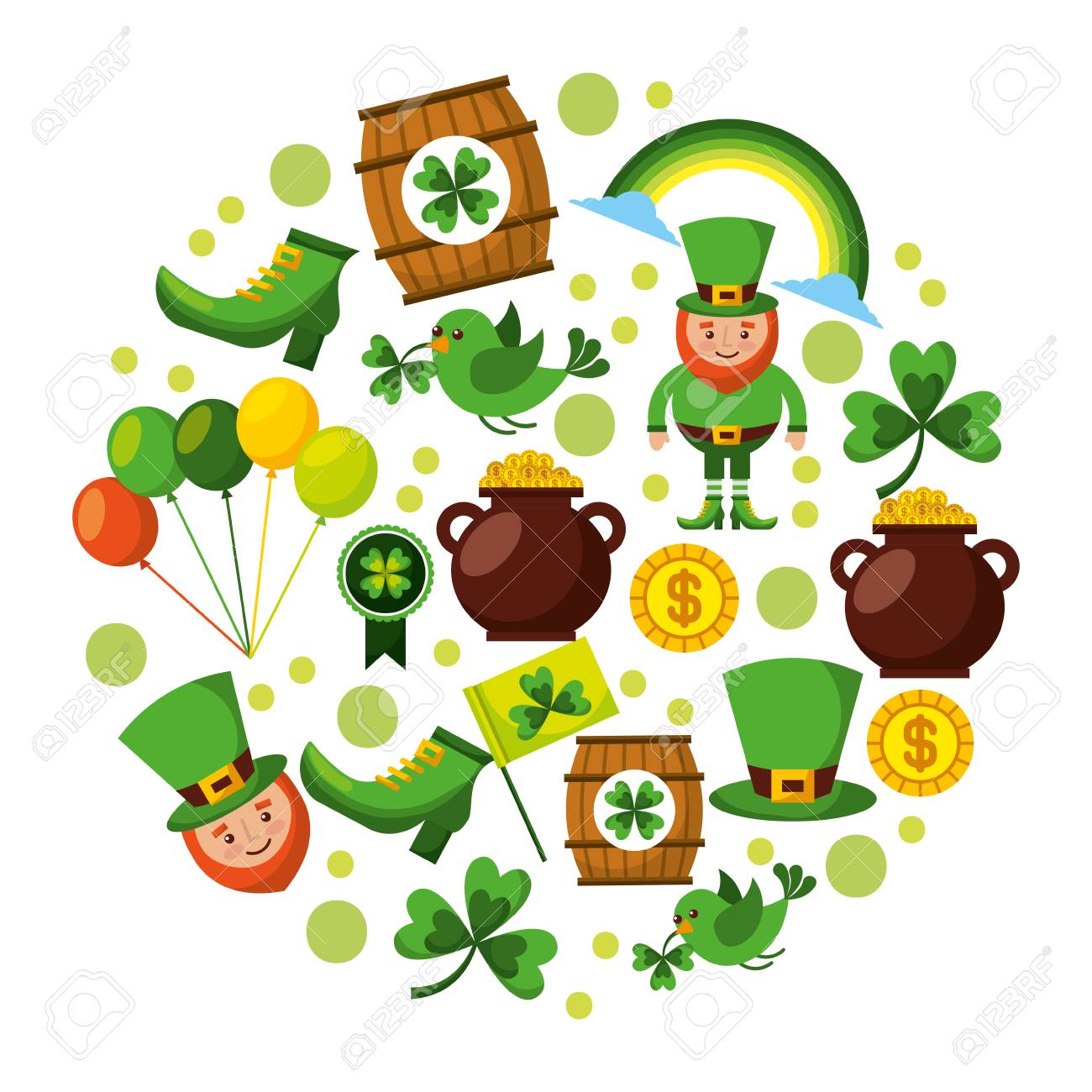 St Patricks Day Celebration Party Elements Icons Vector Illustration Royalty Free Cliparts Vectors And Stock Illustration Image 94473752