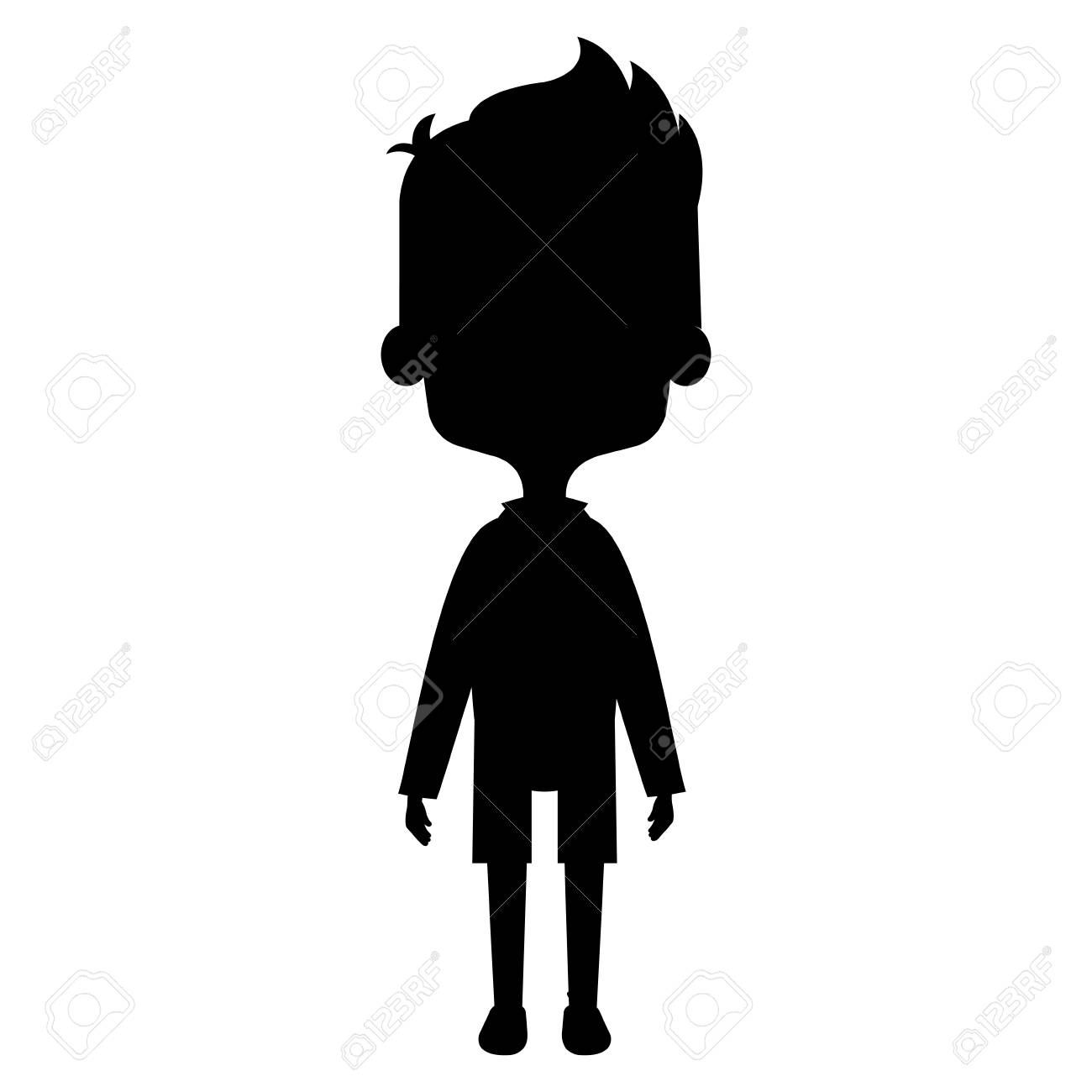 Cute And Little Boy Silhouette Vector Illustration Design Royalty Free Cliparts Vectors And Stock Illustration Image 94677197