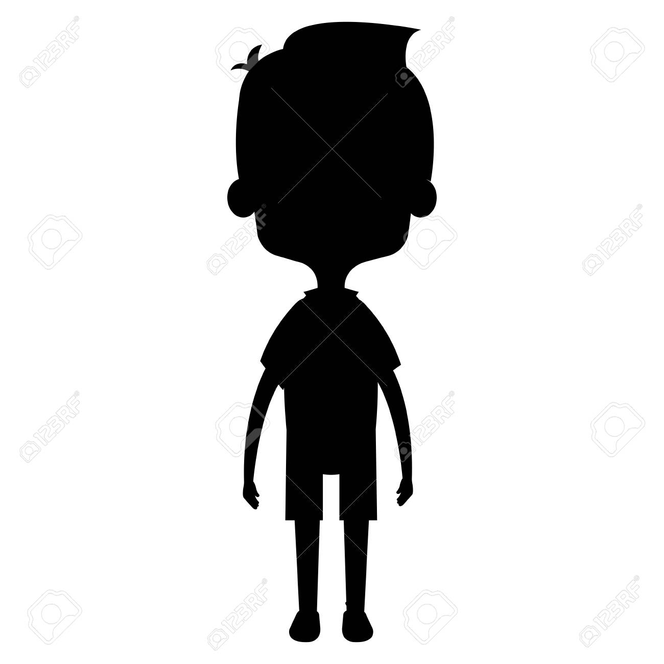 可愛くて小さな男の子シルエットベクトルイラストデザインのイラスト素材 ベクタ Image