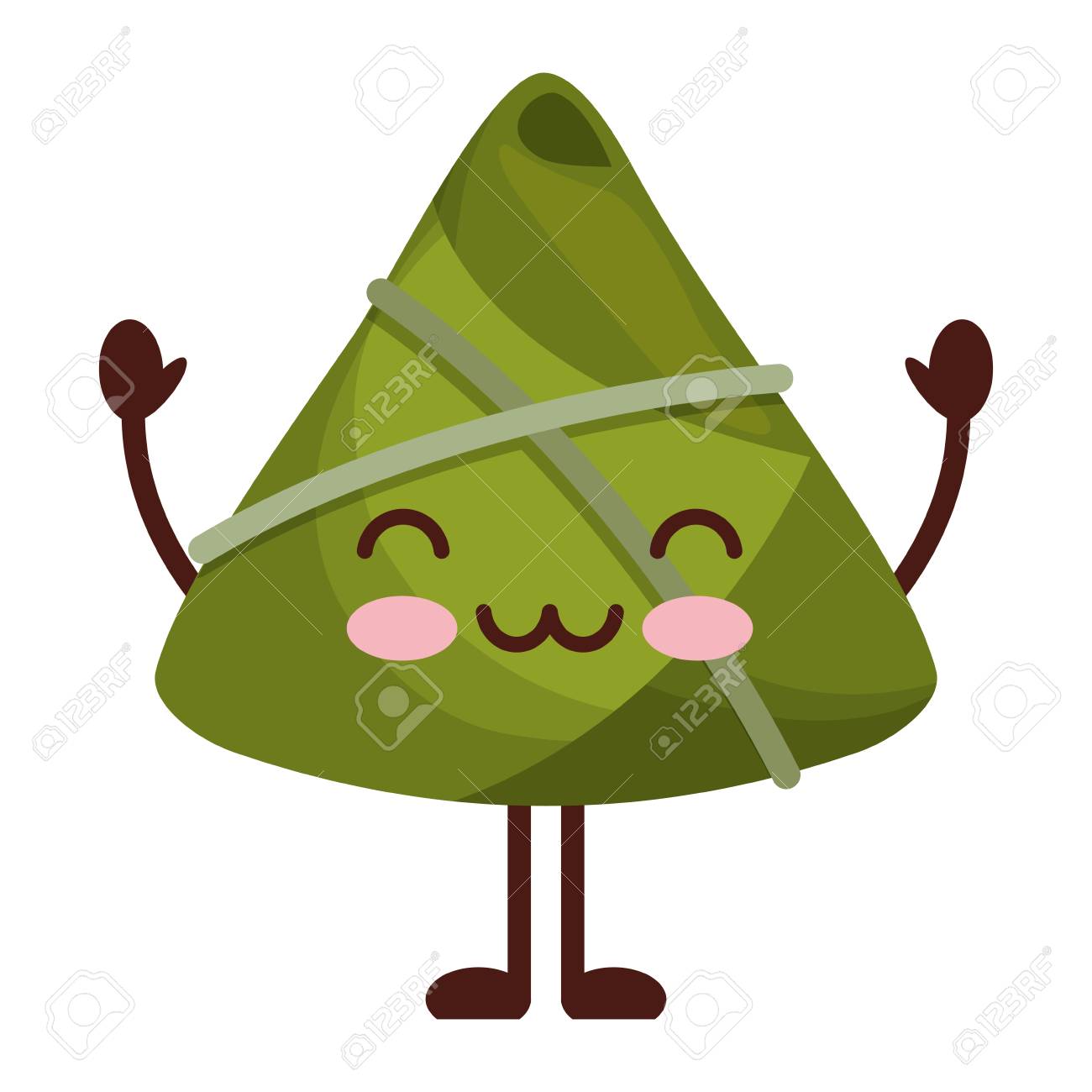 可愛い幸せなお米餃子漫画ベクトルイラストのイラスト素材 ベクタ Image