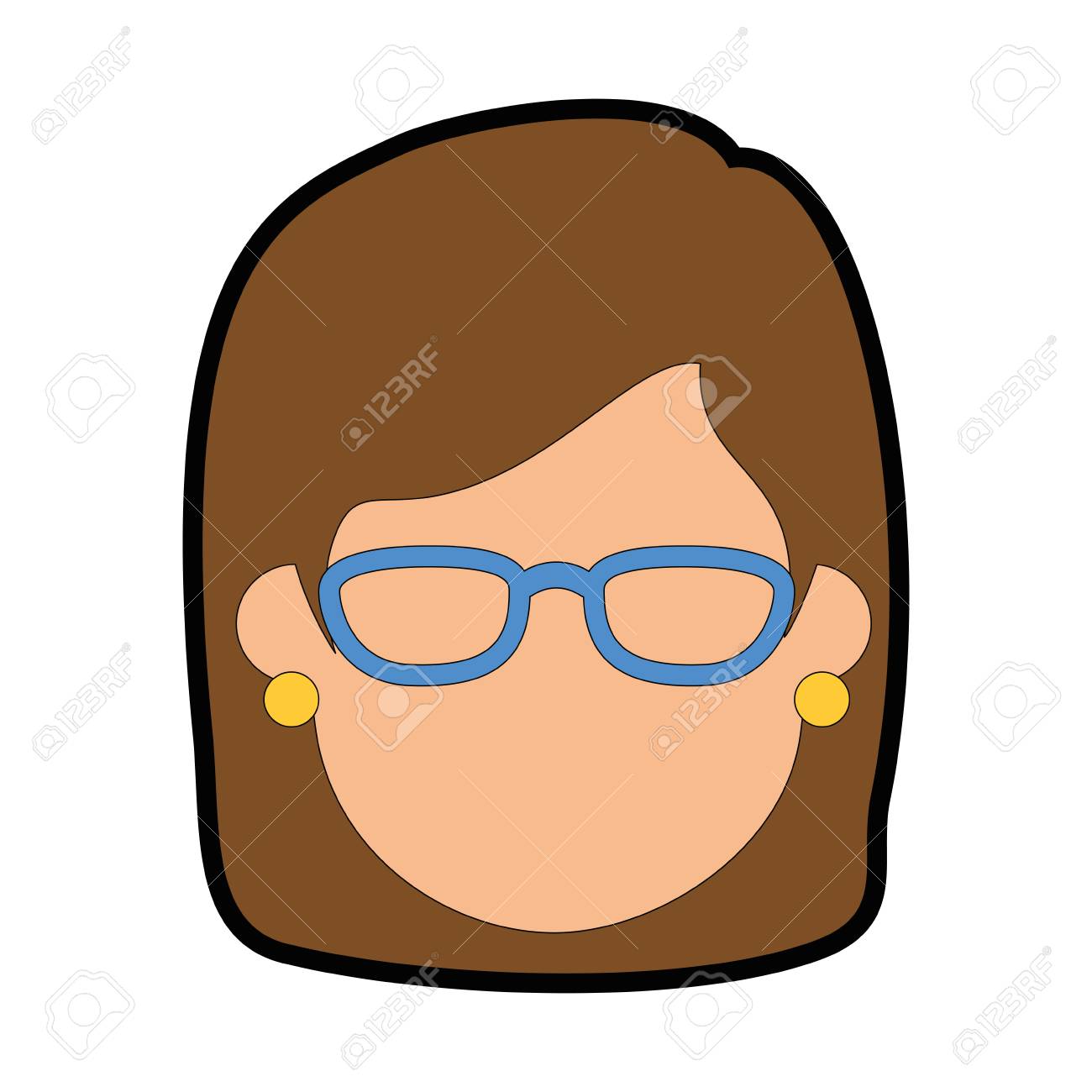 メガネアバターキャラクターベクトルイラストデザインの美女のイラスト素材 ベクタ Image