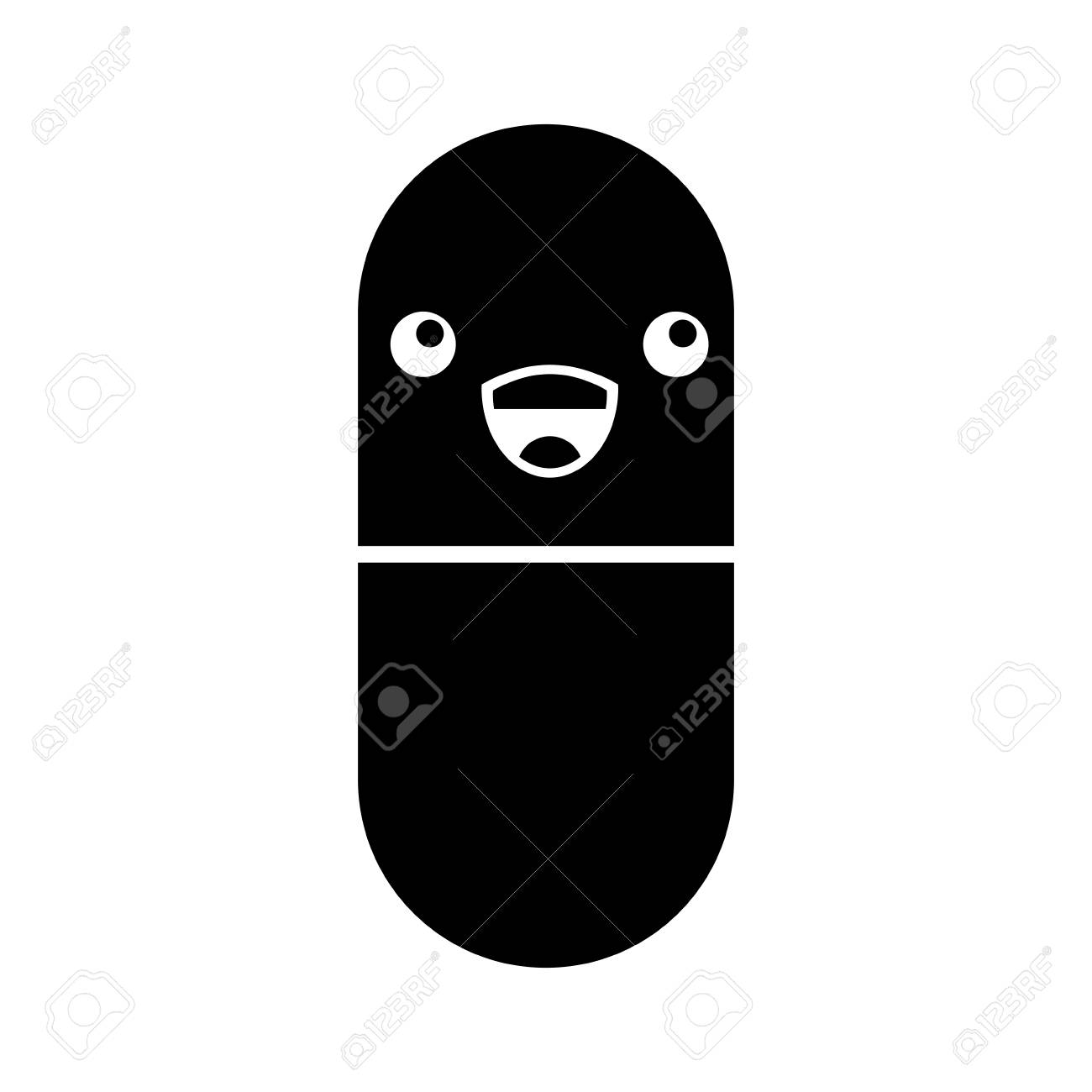 カプセル薬キャラクターベクターイラストデザイン のイラスト素材 ベクタ Image