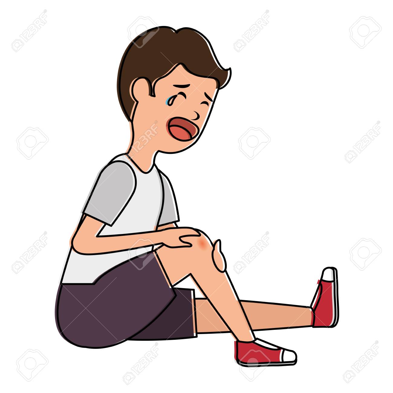 削り取られた膝ベクトルイラストデザインの少年 のイラスト素材 ベクタ Image