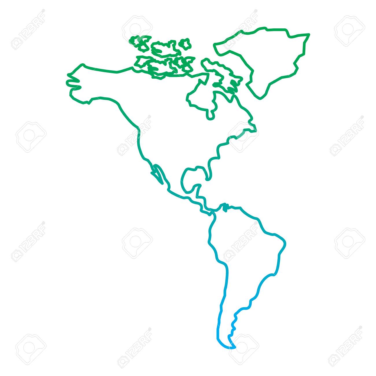 north and south america map continent vector illustration blue america map continent