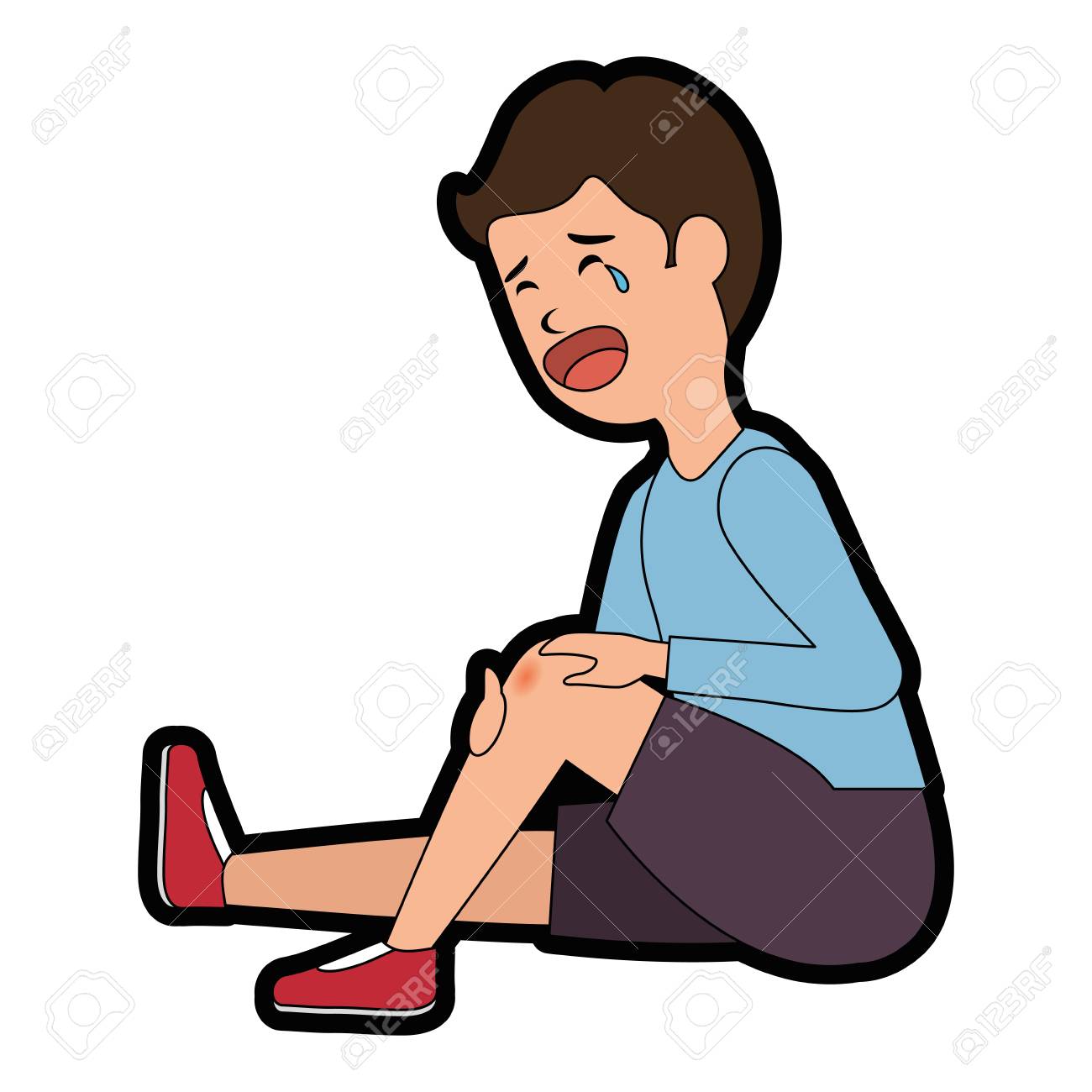 削り取られた膝ベクトルイラストデザインの少年のイラスト素材 ベクタ Image