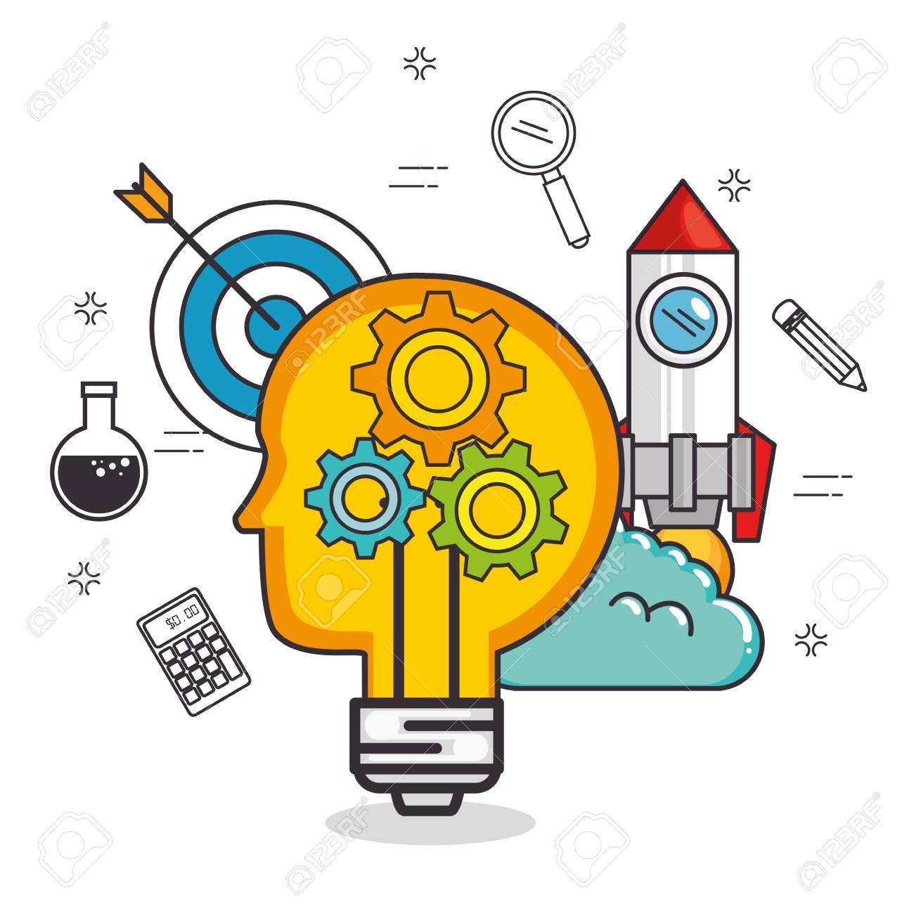 Creative Mind Vector Illustration Template Royalty Free Cliparts Vectors And Stock Illustration Image